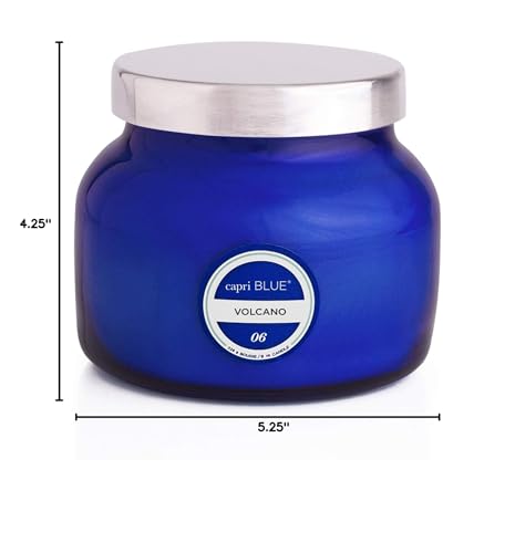 Capri Blue Volcano Scented Candles - Luxury Glass Jar Candles for Home Scented with Tropical Fruit & Sugared Citrus - Soy Wax Blend - Capri Blue Volcano - Blue Color (19 oz)