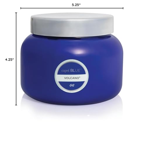 Capri Blue Volcano Scented Candles - Luxury Glass Jar Candles for Home Scented with Tropical Fruit & Sugared Citrus - Soy Wax Blend - Capri Blue Volcano - Blue Color (19 oz)