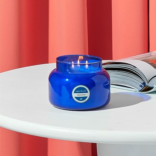 Capri Blue Volcano Scented Candles - Luxury Glass Jar Candles for Home Scented with Tropical Fruit & Sugared Citrus - Soy Wax Blend - Capri Blue Volcano - Blue Color (19 oz)