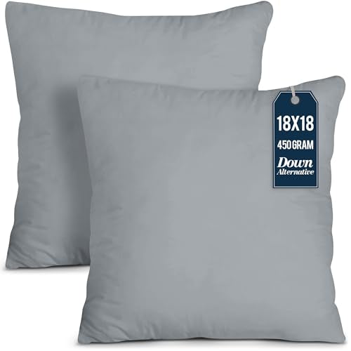 Utopia Bedding Throw Pillows Insert (Pack of 2, White) - 18 x 18 Inches Bed and Couch Pillows - Indoor Decorative Pillow