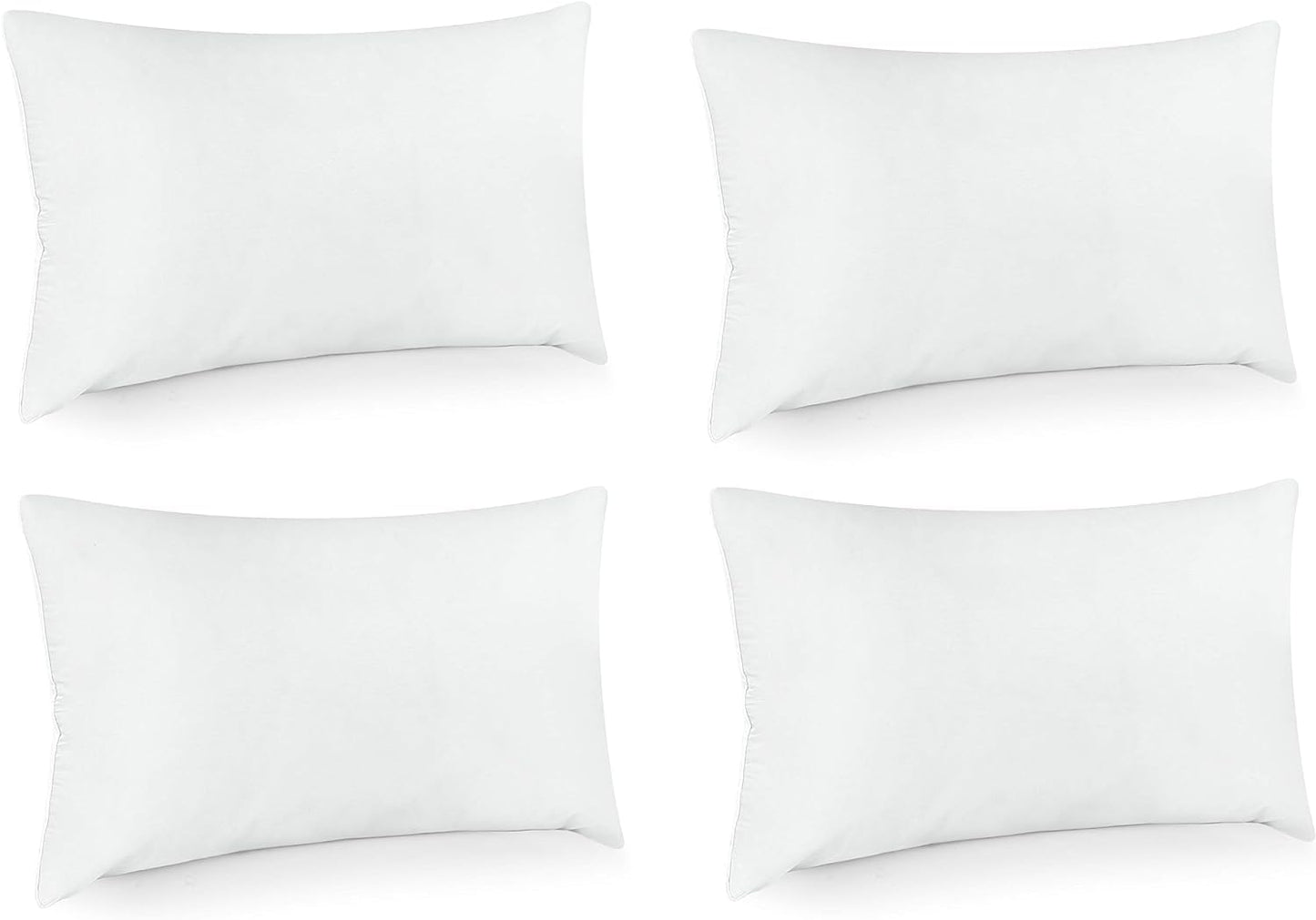 Utopia Bedding Throw Pillows (Set of 4, White), 18 x 18 Inches Pillows for Sofa, Bed and Couch Decorative Stuffer Pillow