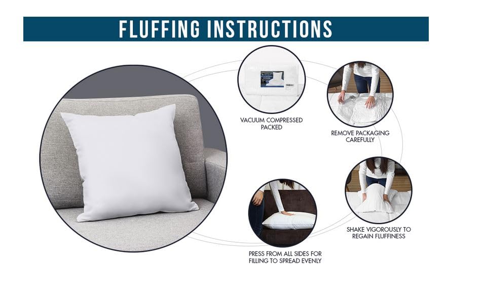 Utopia Bedding Throw Pillows Insert (Pack of 2, White) - 18 x 18 Inches Bed and Couch Pillows - Indoor Decorative Pillow