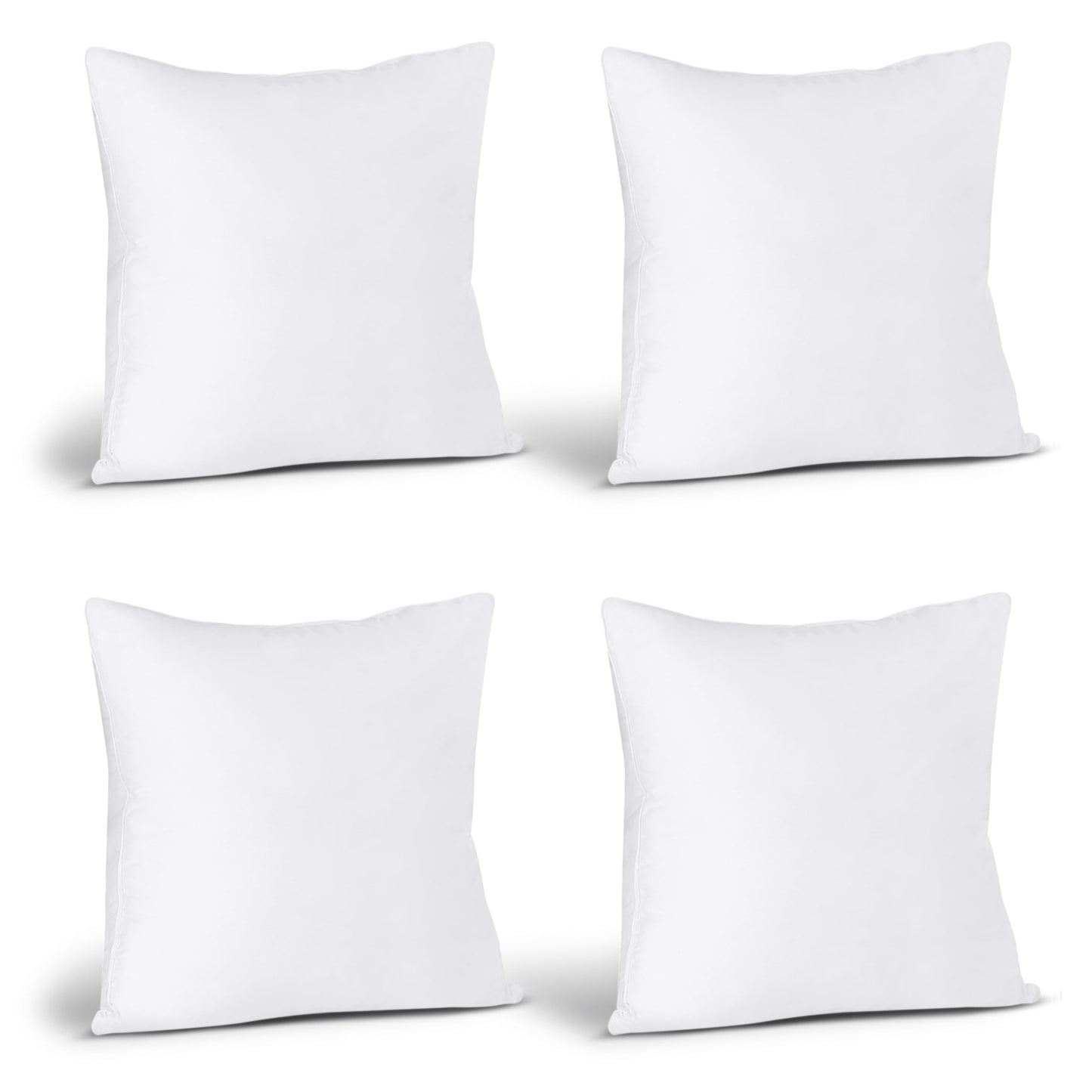 Utopia Bedding Throw Pillows (Set of 4, White), 18 x 18 Inches Pillows for Sofa, Bed and Couch Decorative Stuffer Pillow