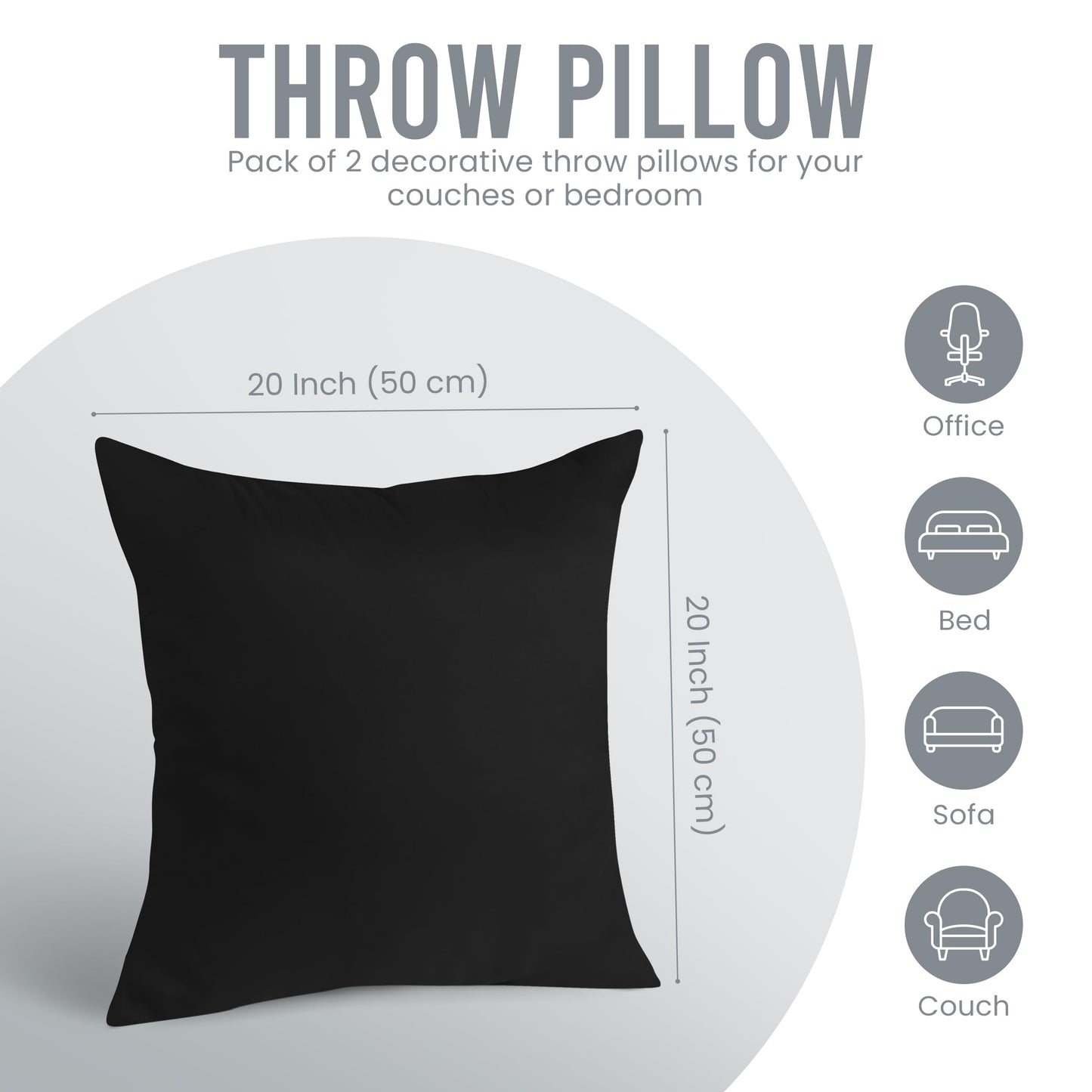 Utopia Bedding Throw Pillows Insert (Pack of 2, White) - 18 x 18 Inches Bed and Couch Pillows - Indoor Decorative Pillow