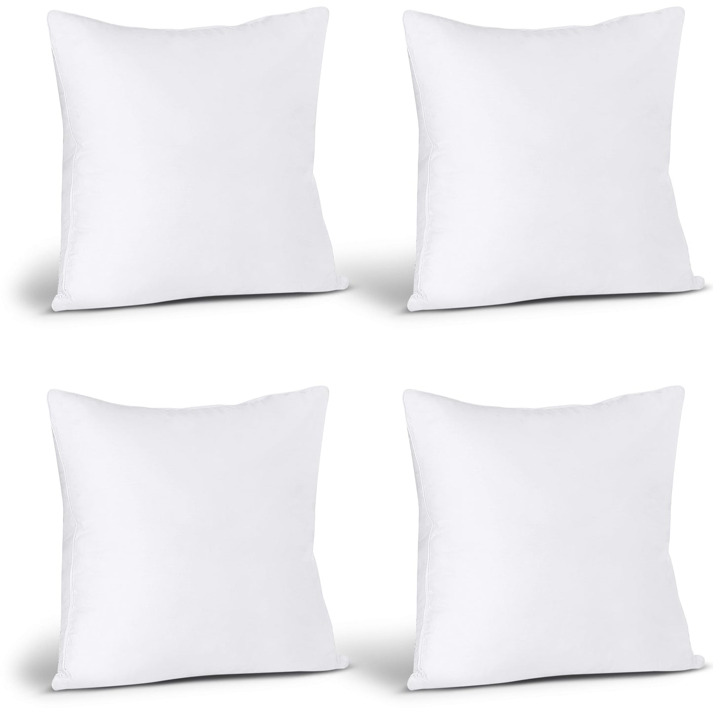 Utopia Bedding Throw Pillows (Set of 4, White), 18 x 18 Inches Pillows for Sofa, Bed and Couch Decorative Stuffer Pillow