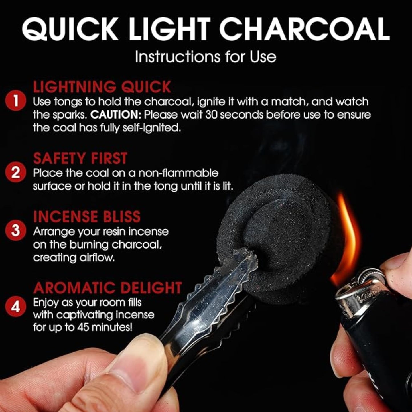 Sunlight® Charcoal Tablets for Incense– Quick Light Charcoal Tablets – Charcoal Disk Lights – 33 mm Resin Burner Rolls – – Charcoal Burner - Instant Fire Coal Tablet (100 Count (Pack of 1))