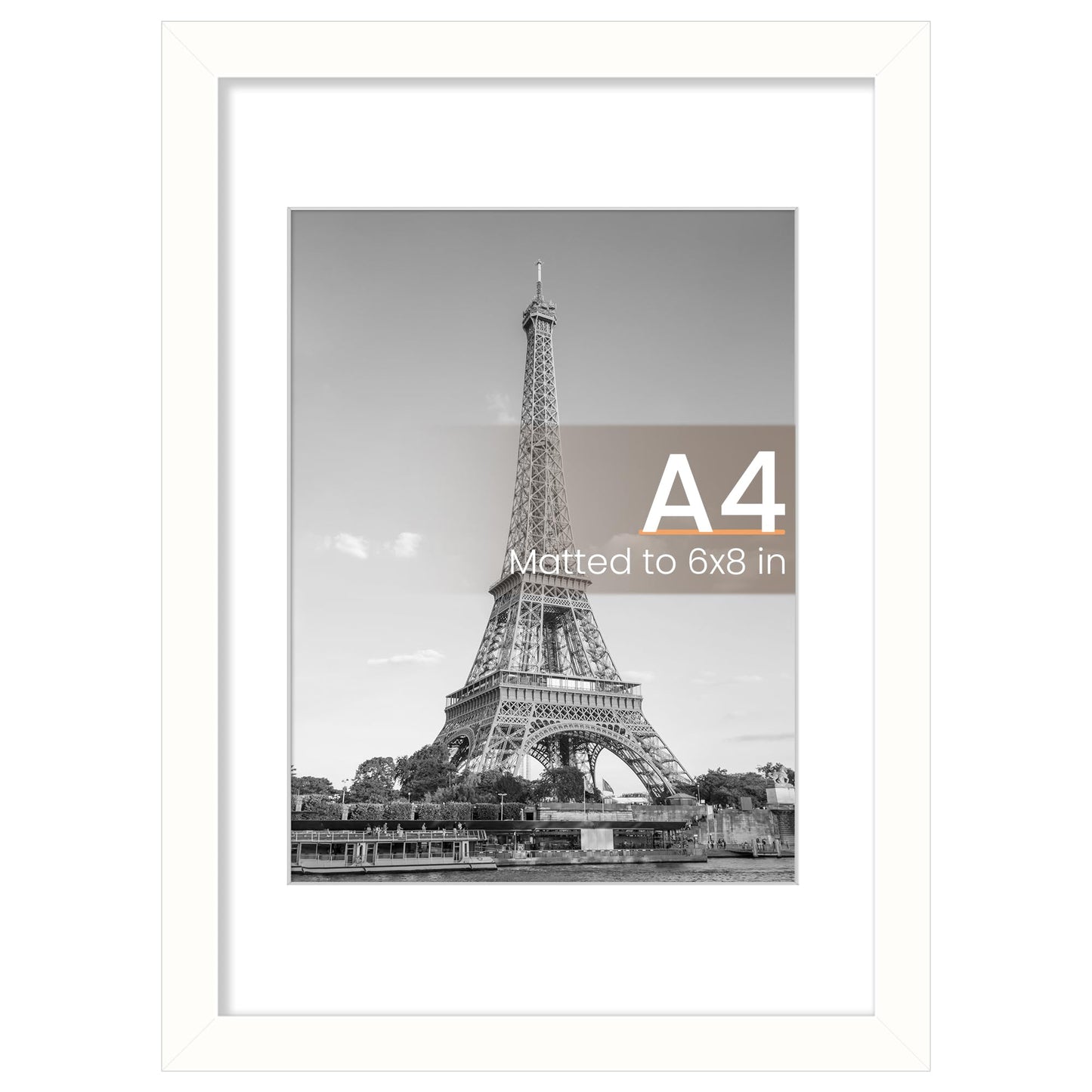 upsimples 8x10 Picture Frame, Display Pictures 5x7 with Mat or 8x10 Without Mat, Wall Hanging Photo Frame, Black, 1 Pack