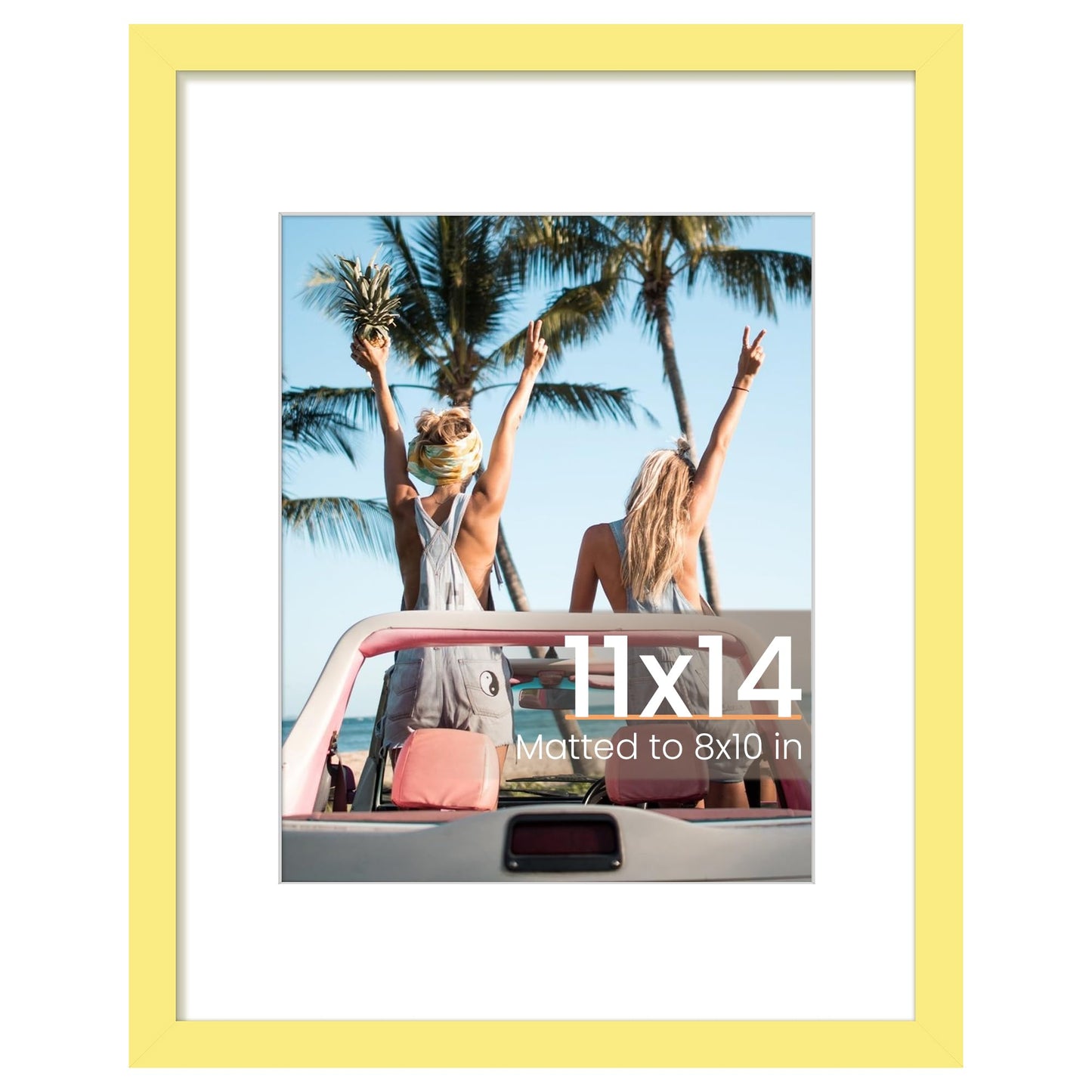 upsimples 8x10 Picture Frame, Display Pictures 5x7 with Mat or 8x10 Without Mat, Wall Hanging Photo Frame, Black, 1 Pack
