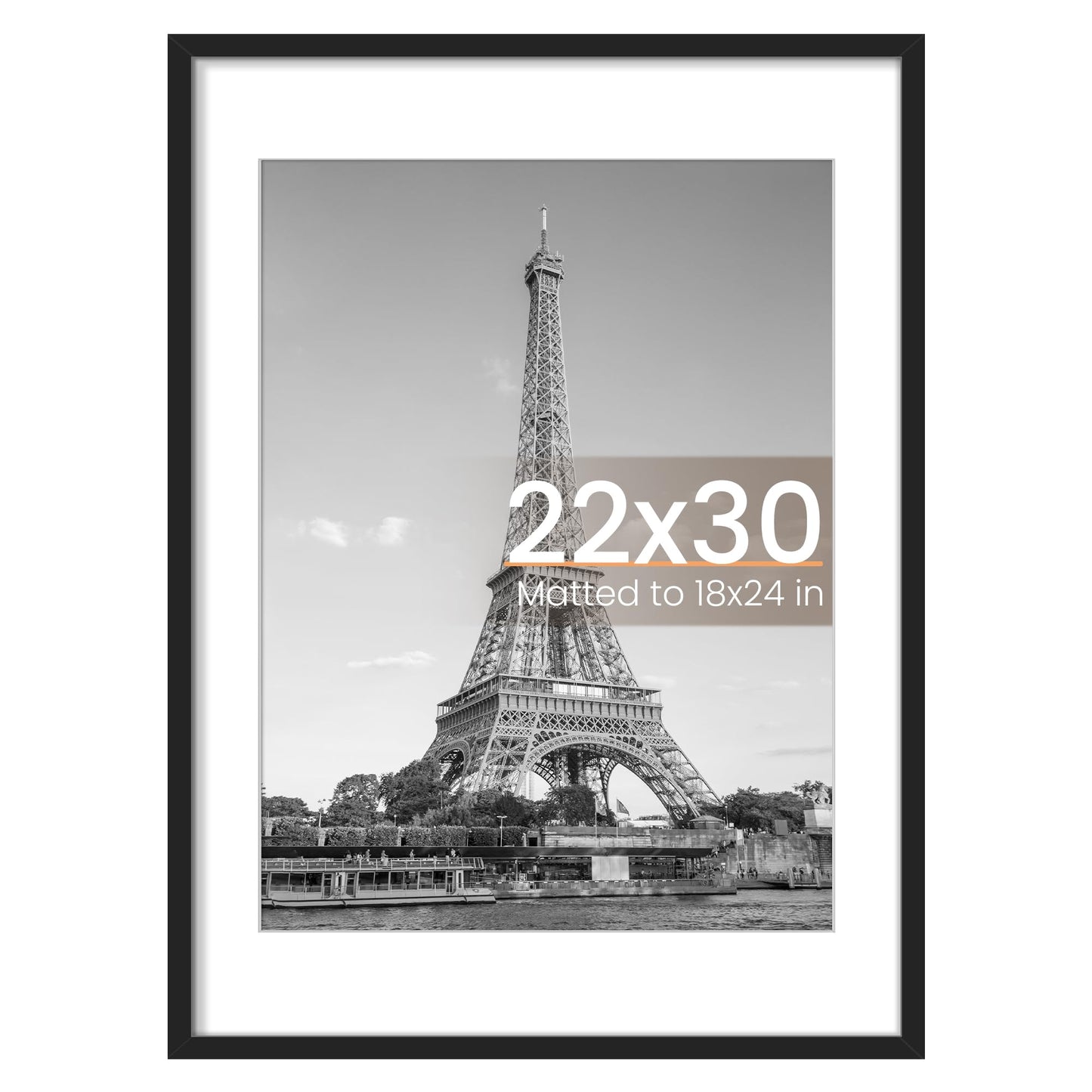 upsimples 8x10 Picture Frame, Display Pictures 5x7 with Mat or 8x10 Without Mat, Wall Hanging Photo Frame, Black, 1 Pack