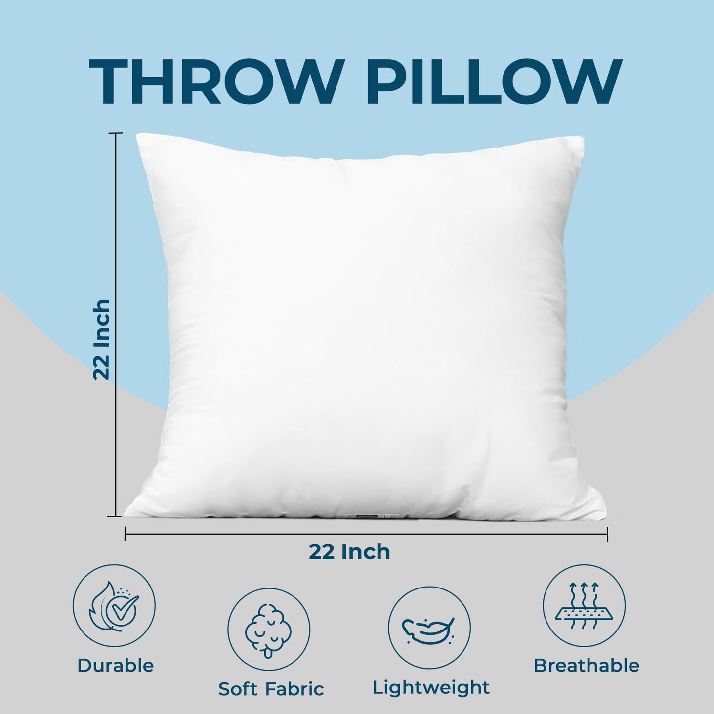 Utopia Bedding Throw Pillows (Set of 4, White), 18 x 18 Inches Pillows for Sofa, Bed and Couch Decorative Stuffer Pillow