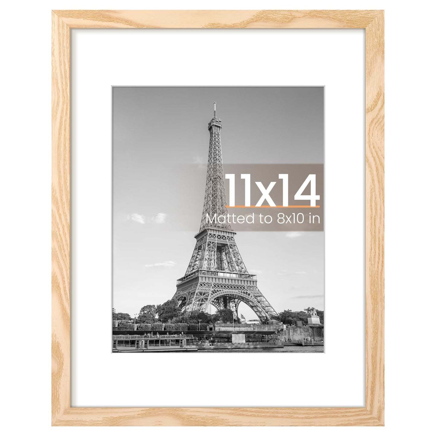 upsimples 8x10 Picture Frame, Display Pictures 5x7 with Mat or 8x10 Without Mat, Wall Hanging Photo Frame, Black, 1 Pack