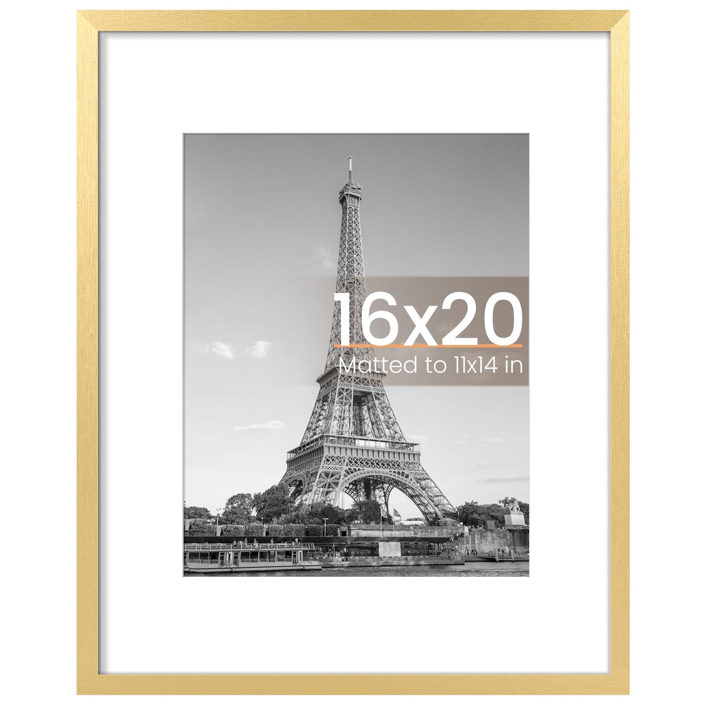upsimples 8x10 Picture Frame, Display Pictures 5x7 with Mat or 8x10 Without Mat, Wall Hanging Photo Frame, Black, 1 Pack