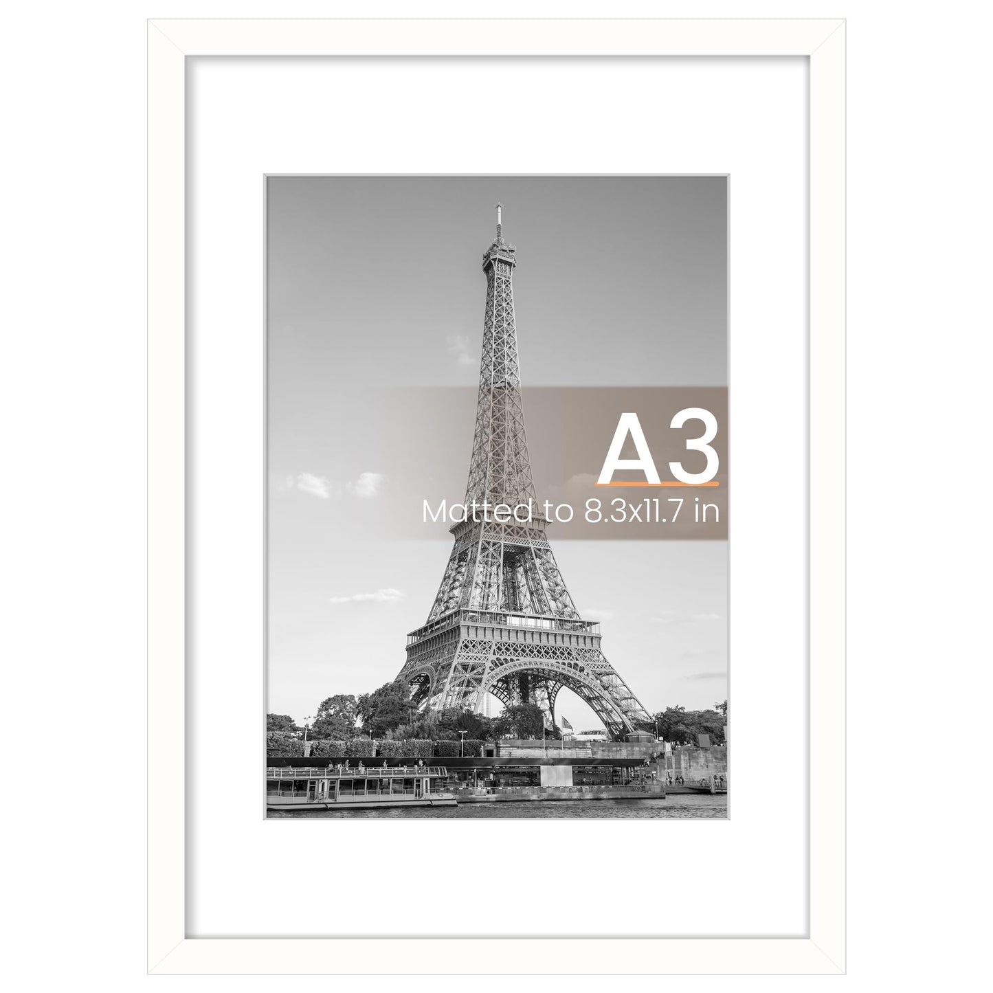 upsimples 8x10 Picture Frame, Display Pictures 5x7 with Mat or 8x10 Without Mat, Wall Hanging Photo Frame, Black, 1 Pack