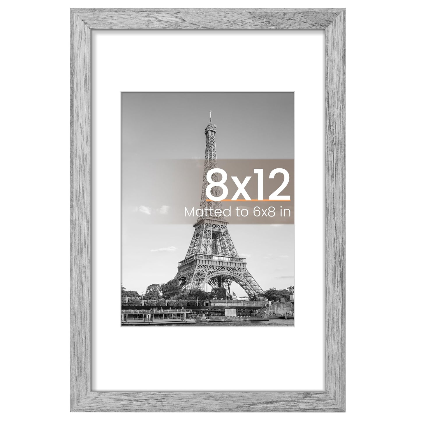 upsimples 8x10 Picture Frame, Display Pictures 5x7 with Mat or 8x10 Without Mat, Wall Hanging Photo Frame, Black, 1 Pack