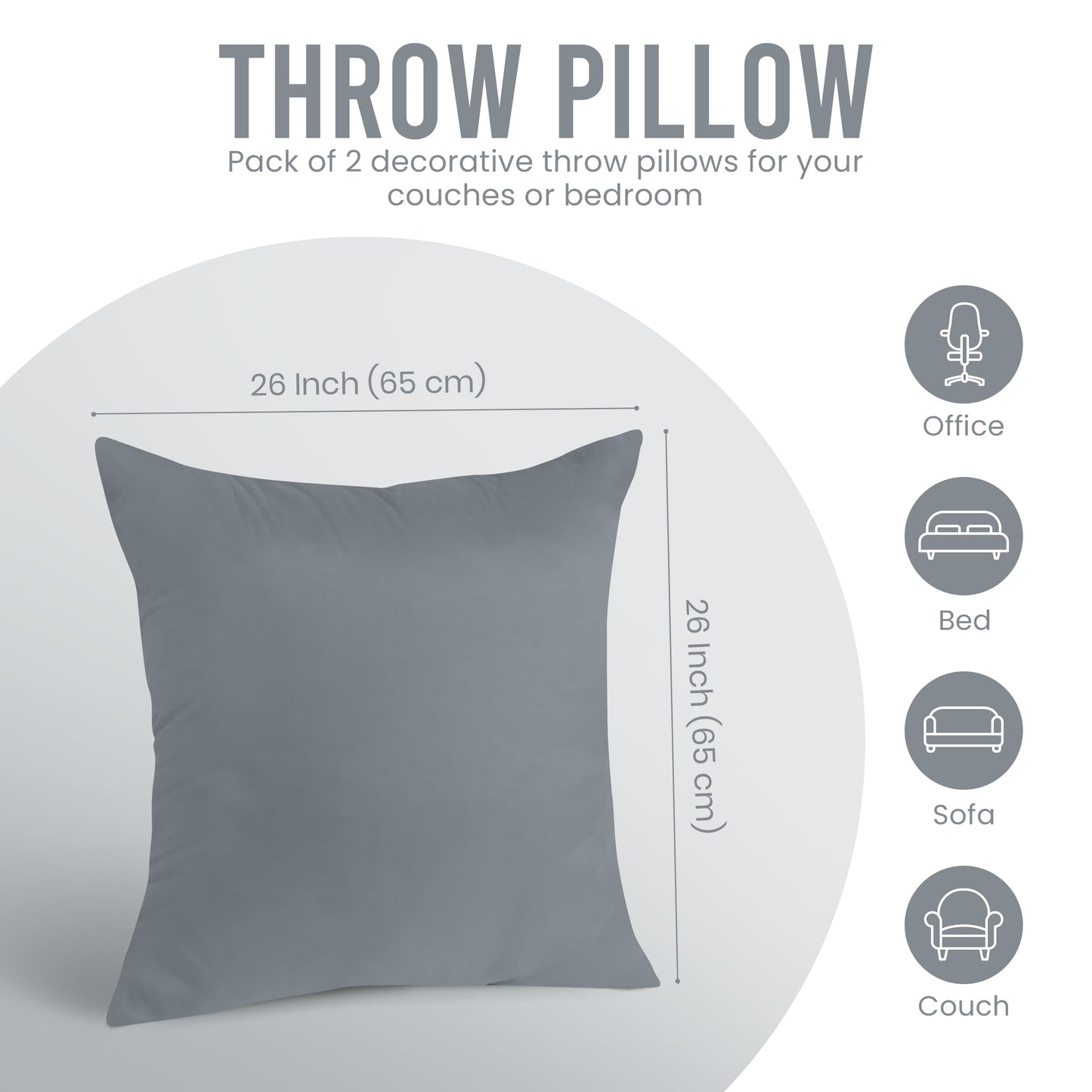Utopia Bedding Throw Pillows Insert (Pack of 2, White) - 18 x 18 Inches Bed and Couch Pillows - Indoor Decorative Pillow