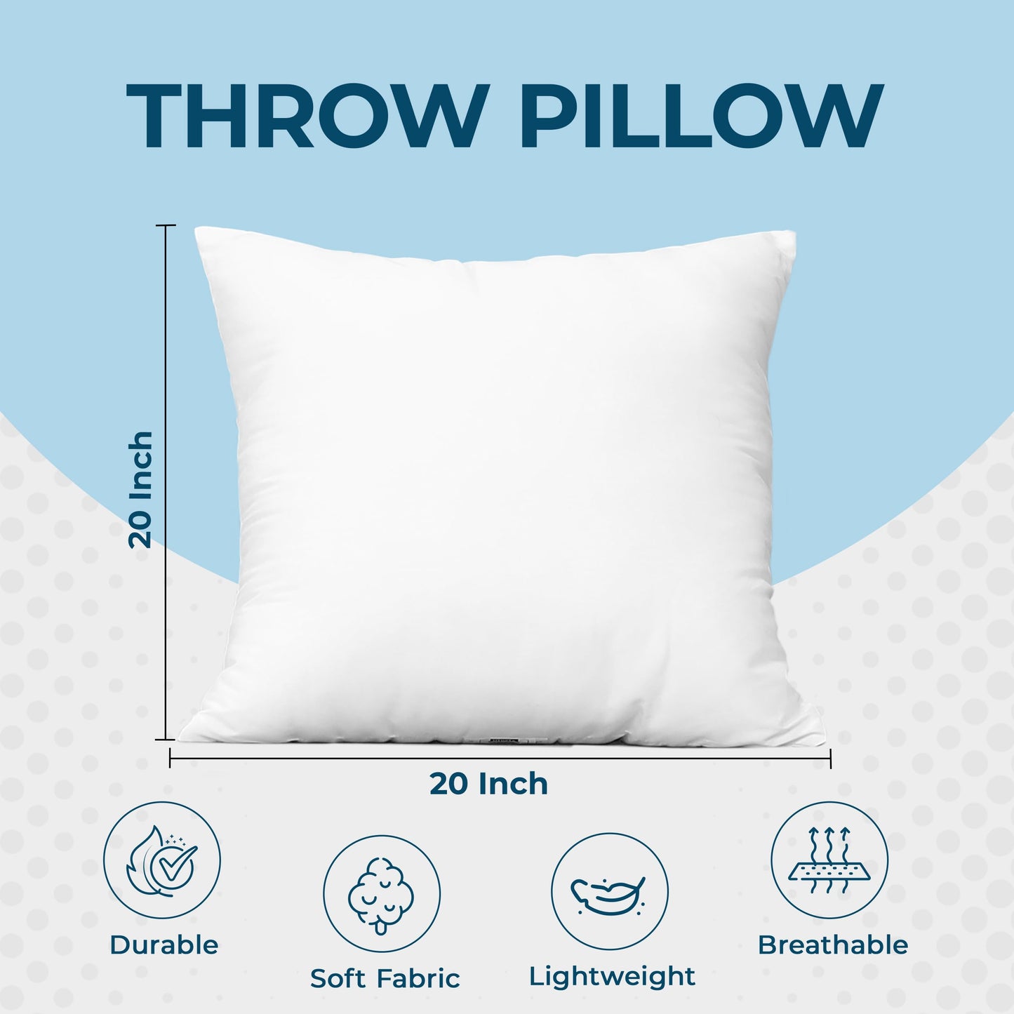 Utopia Bedding Throw Pillows (Set of 4, White), 18 x 18 Inches Pillows for Sofa, Bed and Couch Decorative Stuffer Pillow