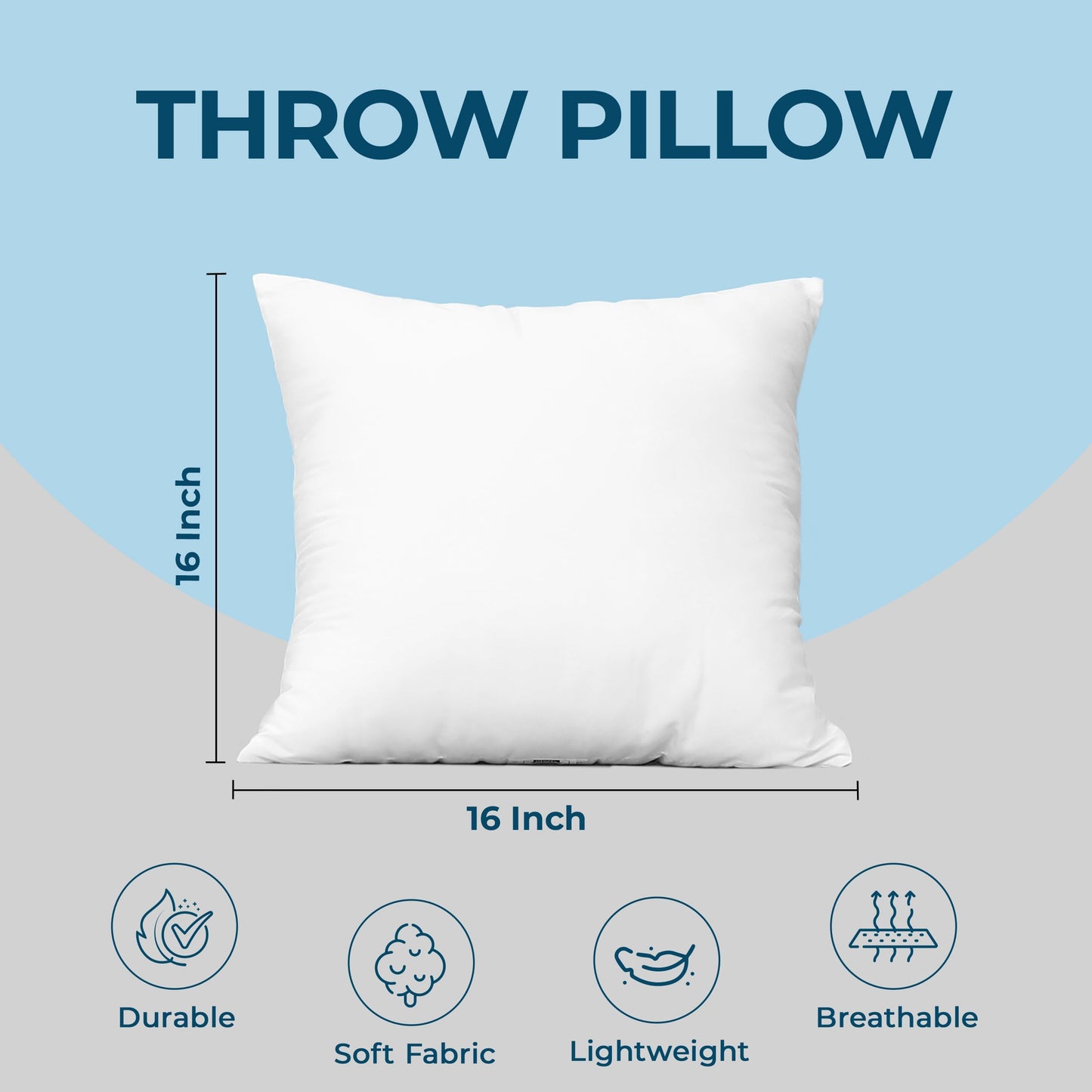Utopia Bedding Throw Pillows (Set of 4, White), 18 x 18 Inches Pillows for Sofa, Bed and Couch Decorative Stuffer Pillow