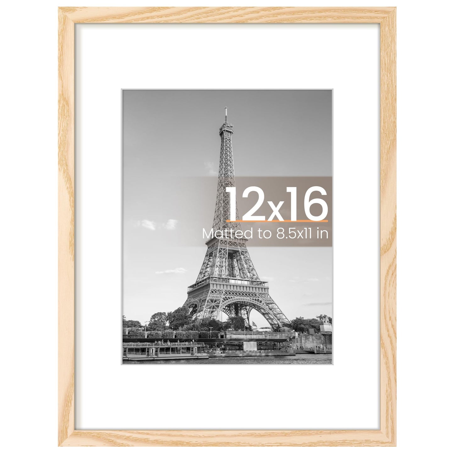 upsimples 8x10 Picture Frame, Display Pictures 5x7 with Mat or 8x10 Without Mat, Wall Hanging Photo Frame, Black, 1 Pack