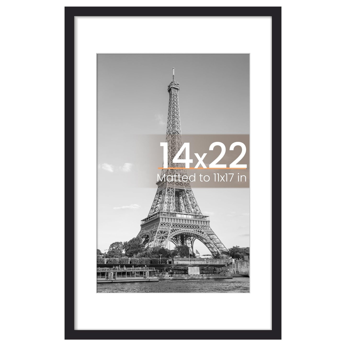 upsimples 8x10 Picture Frame, Display Pictures 5x7 with Mat or 8x10 Without Mat, Wall Hanging Photo Frame, Black, 1 Pack