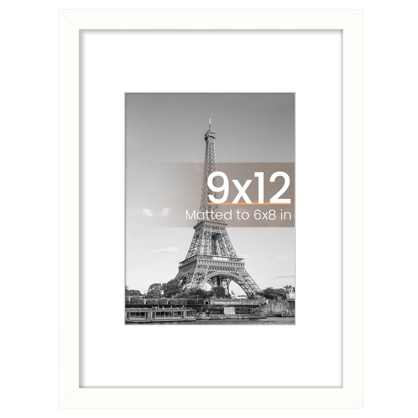 upsimples 8x10 Picture Frame, Display Pictures 5x7 with Mat or 8x10 Without Mat, Wall Hanging Photo Frame, Black, 1 Pack