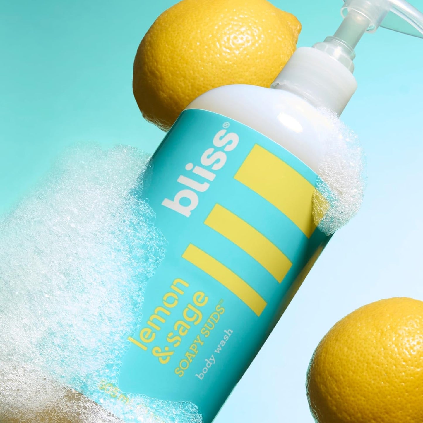 Bliss Lemon Love Exfoliating Duo: Soapy Suds Body Wash & Body Scrub with Shea Butter and Coconut Oil - Lemon and Sage - 17 Fl Oz - Gentle and Hydrating for Supremely Soft Skin