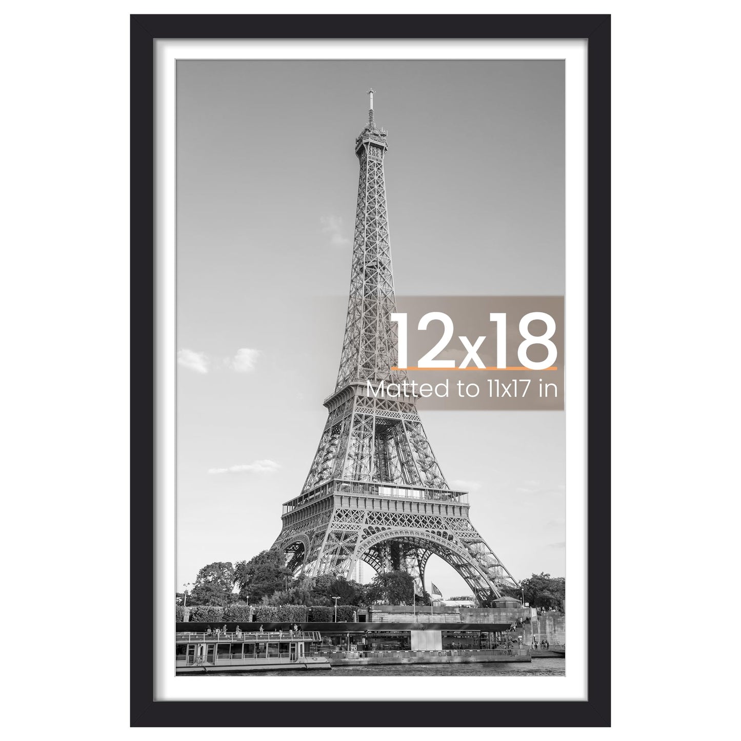 upsimples 8x10 Picture Frame, Display Pictures 5x7 with Mat or 8x10 Without Mat, Wall Hanging Photo Frame, Black, 1 Pack