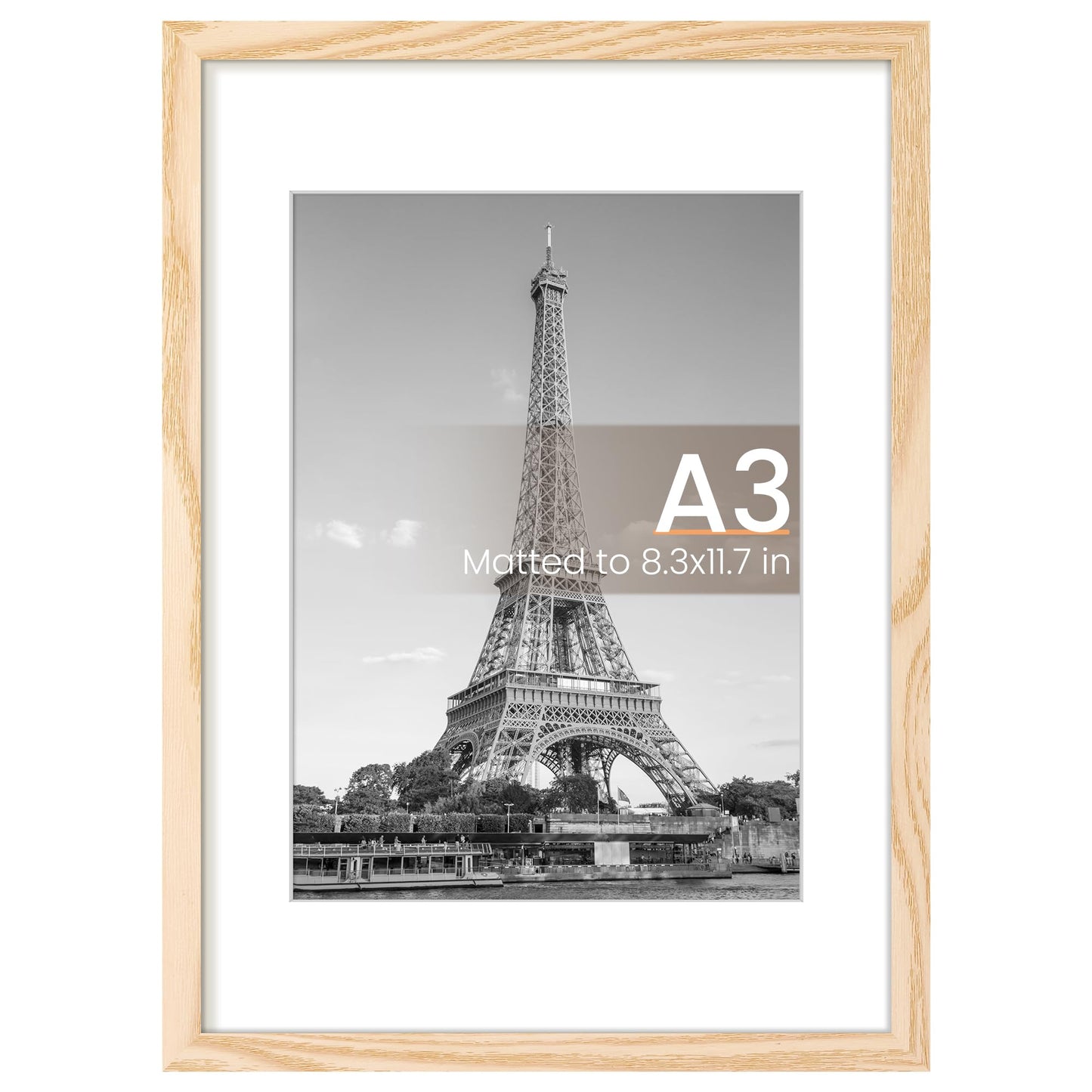 upsimples 8x10 Picture Frame, Display Pictures 5x7 with Mat or 8x10 Without Mat, Wall Hanging Photo Frame, Black, 1 Pack