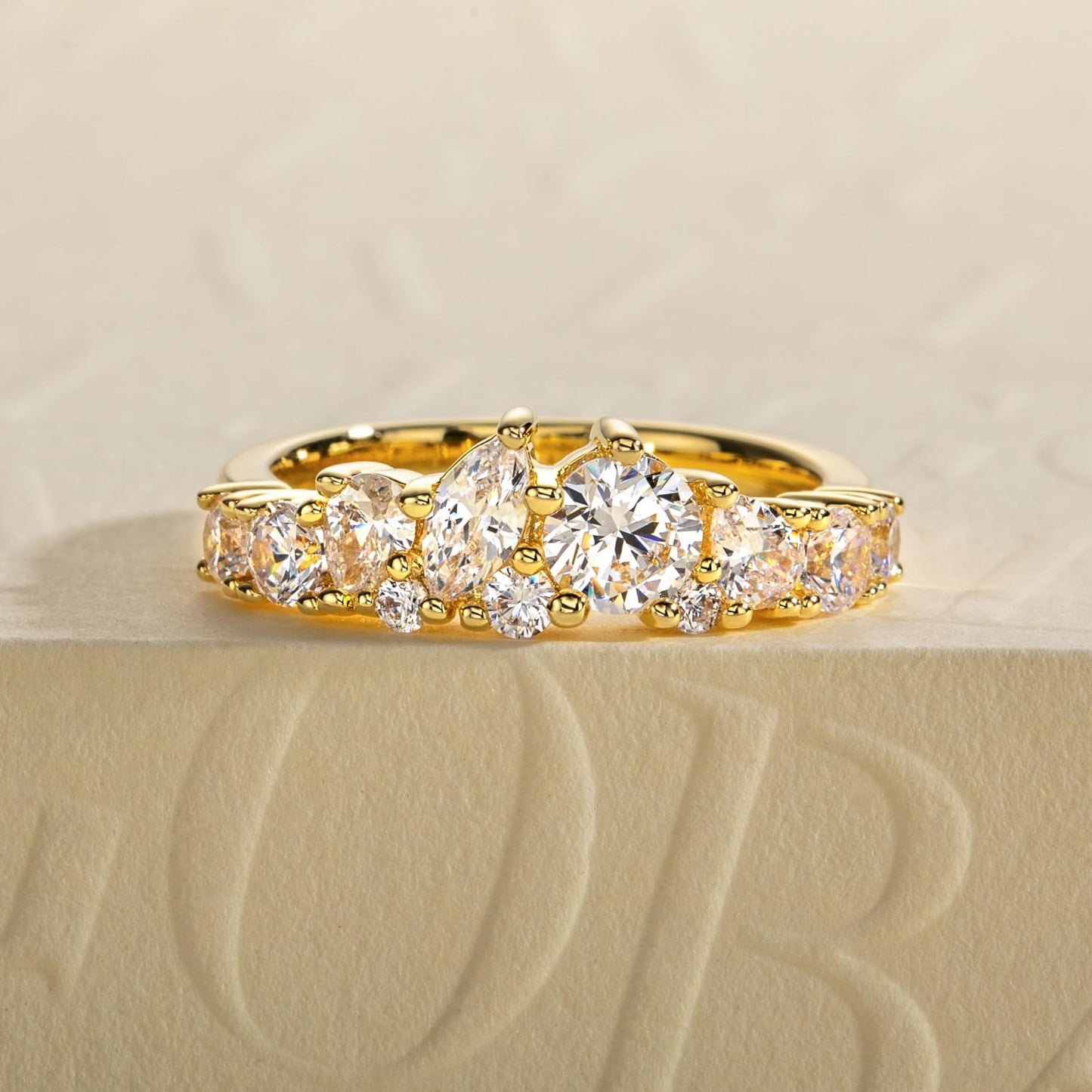 5.677CTTW Cubic Zirconia Wedding Band Set Eternity Rings 5A Grade CZ Bridal Set Engagement Anniversary Band Ring for Women