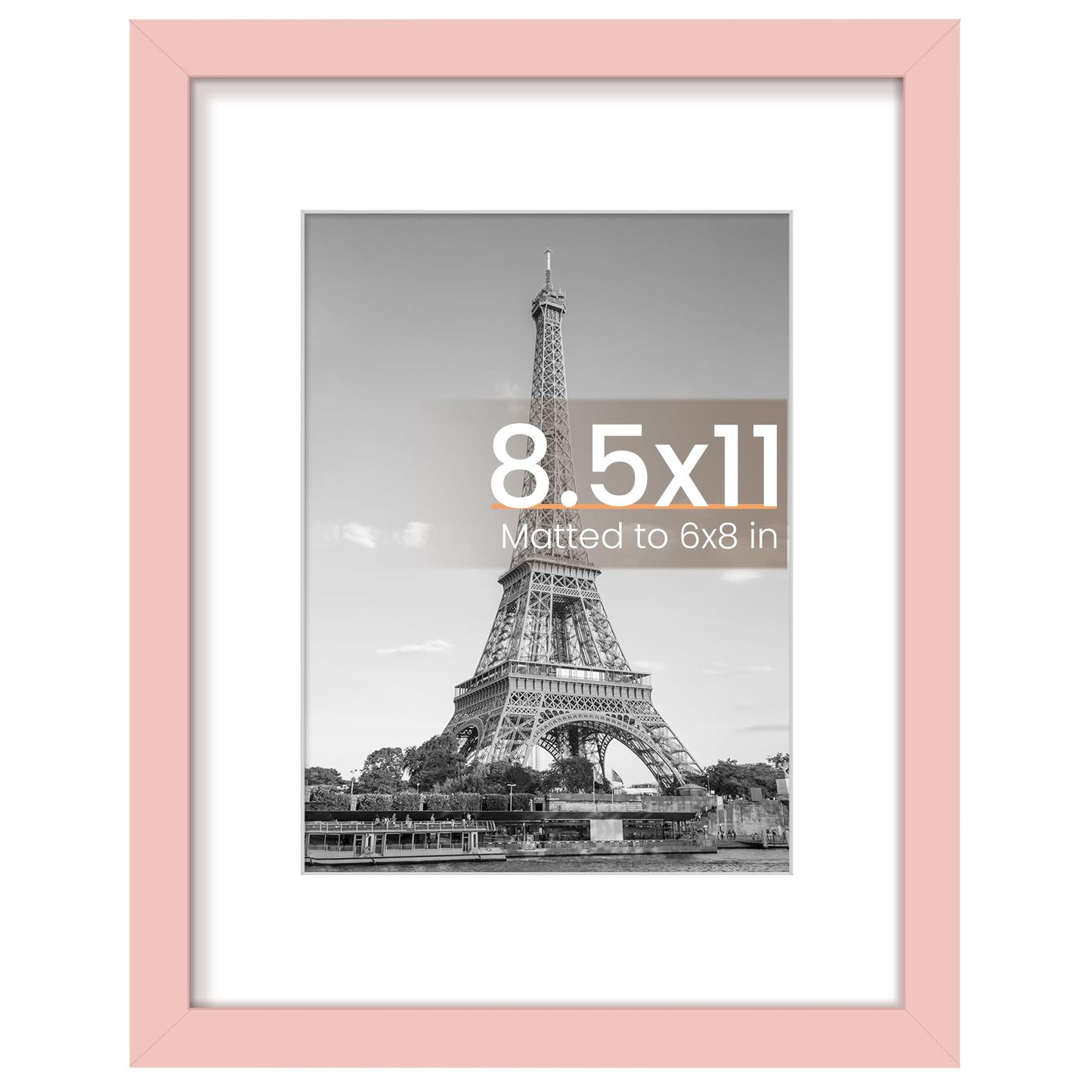 upsimples 8x10 Picture Frame, Display Pictures 5x7 with Mat or 8x10 Without Mat, Wall Hanging Photo Frame, Black, 1 Pack