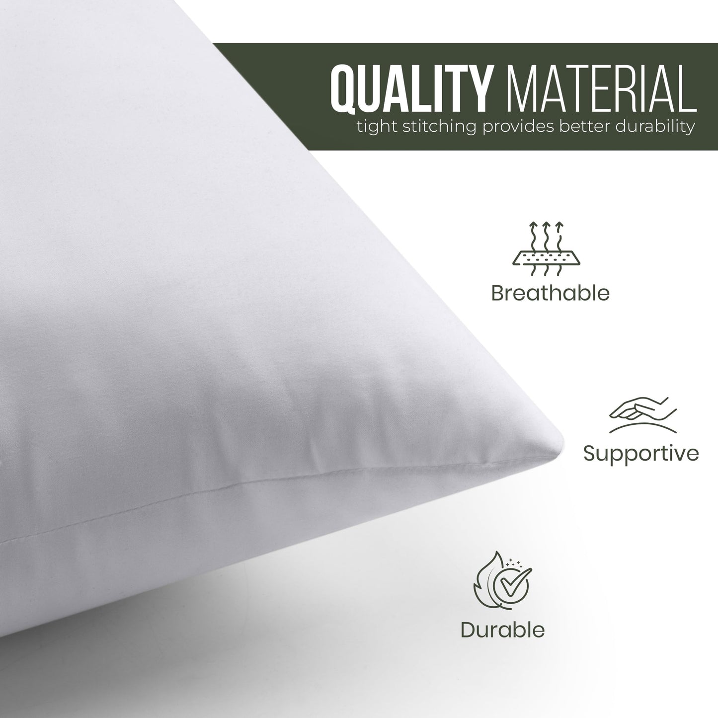 Utopia Bedding Throw Pillows (Set of 4, White), 18 x 18 Inches Pillows for Sofa, Bed and Couch Decorative Stuffer Pillow