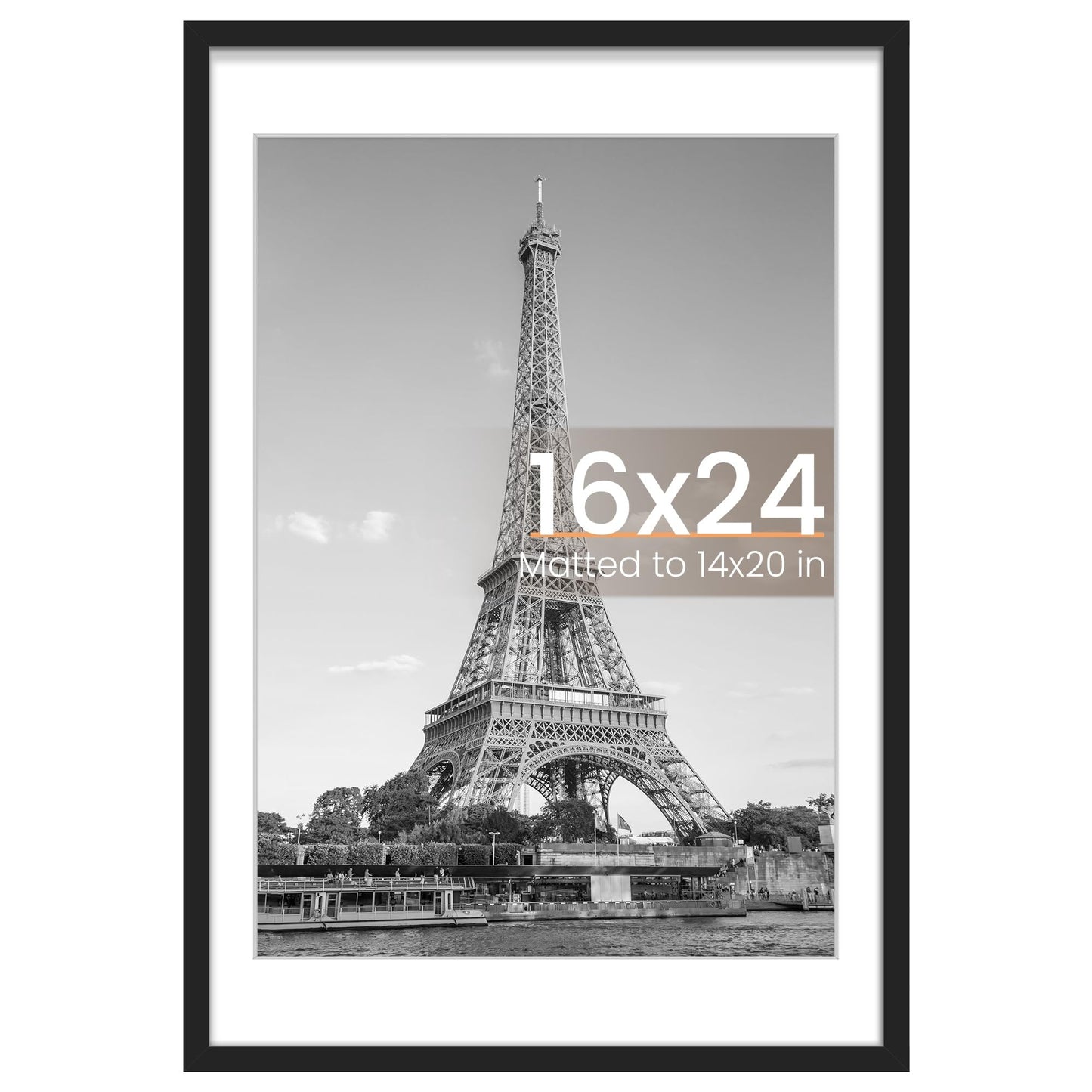 upsimples 8x10 Picture Frame, Display Pictures 5x7 with Mat or 8x10 Without Mat, Wall Hanging Photo Frame, Black, 1 Pack