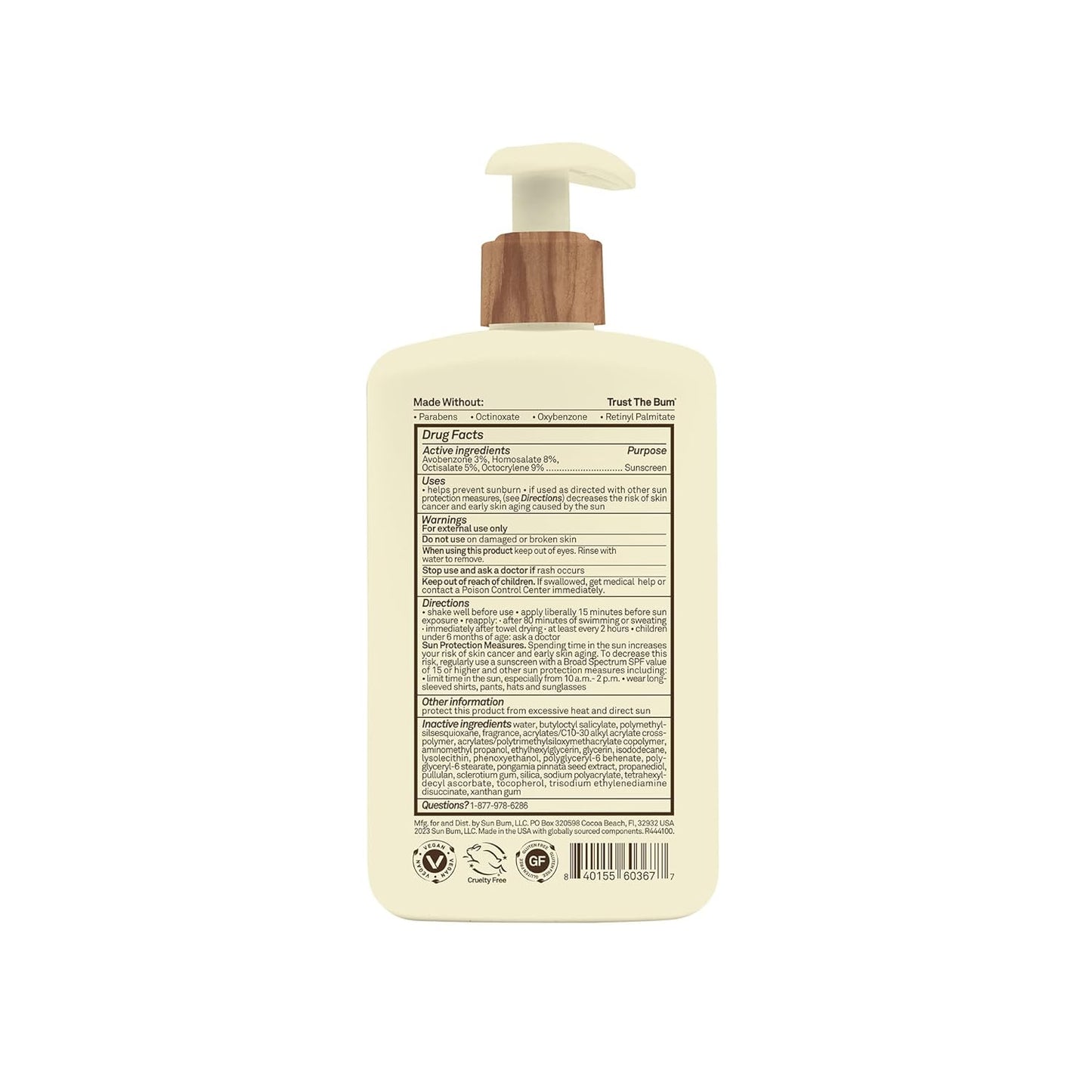 Sun Bum Daily SPF 50 Sunscreen Body Lotion - Broad Spectrum Moisturizing Sunscreen with Vitamin E - Vegan and Hawaii 104 Act Compliant (Without Octinoxate & Oxybenzone) - Dermatologist Tested - 8 oz