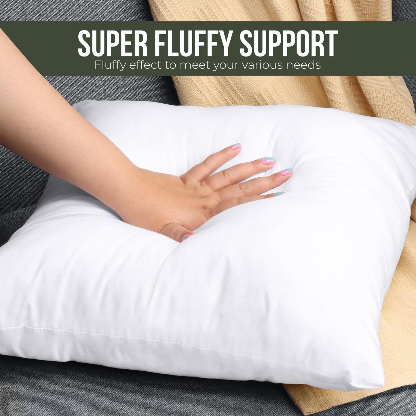 Utopia Bedding Throw Pillows (Set of 4, White), 18 x 18 Inches Pillows for Sofa, Bed and Couch Decorative Stuffer Pillow