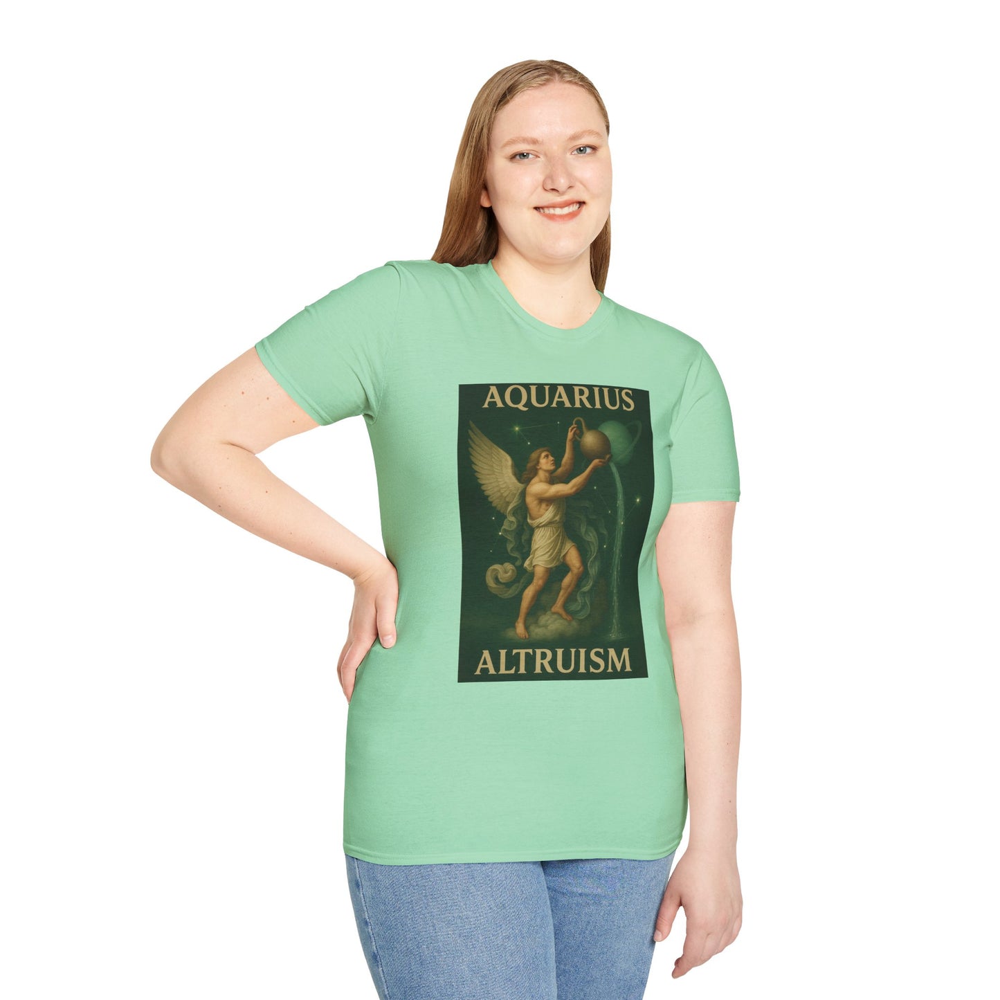 Aquarius Altruism Unisex Softstyle T-Shirt - Celestial Zodiac Tee