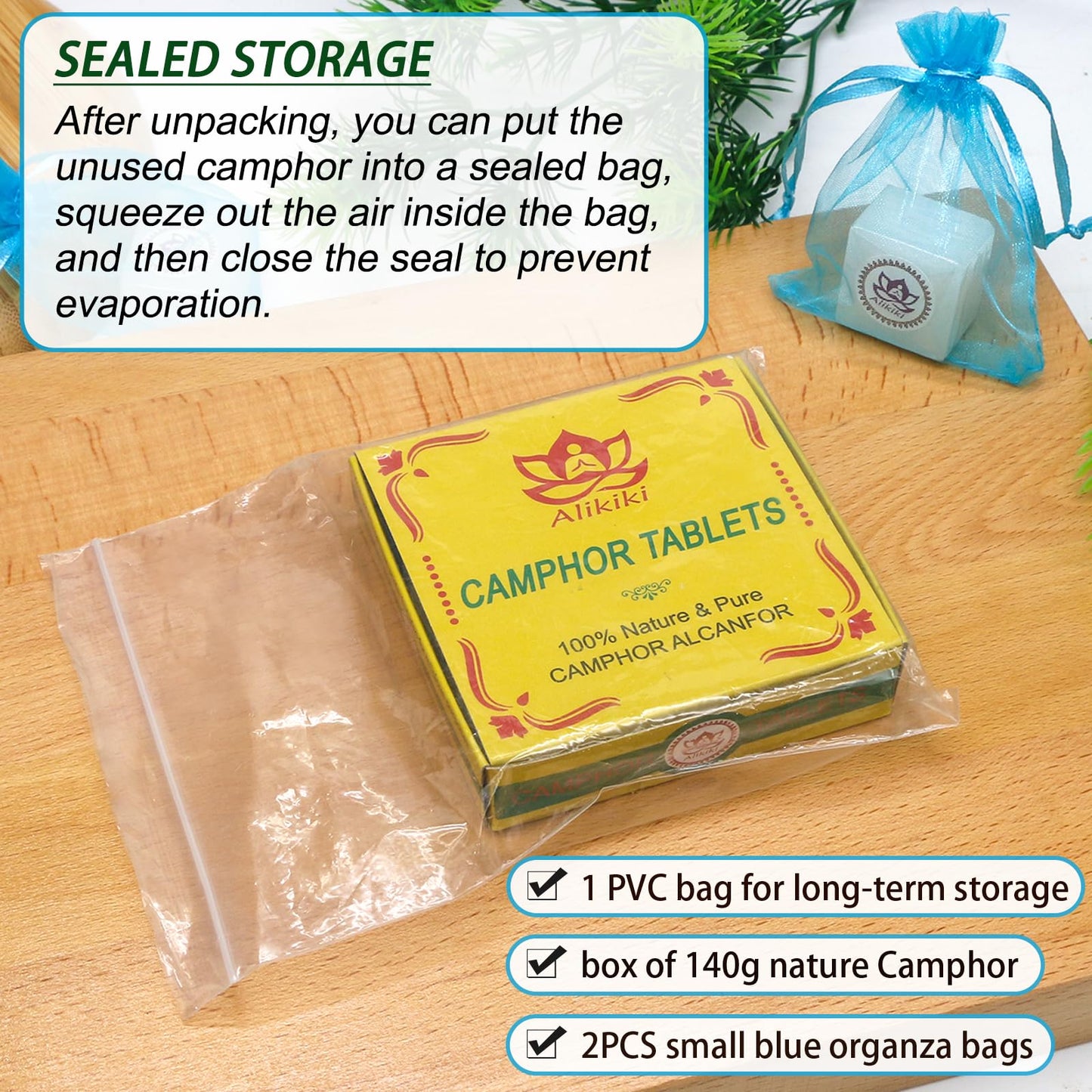 300G 64-Tablets Pure Camphor Blocks - 100% Natural Camphor Cubes for Pooja Nature Alcanfor Tablets Indian Religious Purposes Aromatherapy,Odor Eliminator, Hindu Puja Item (10oz)