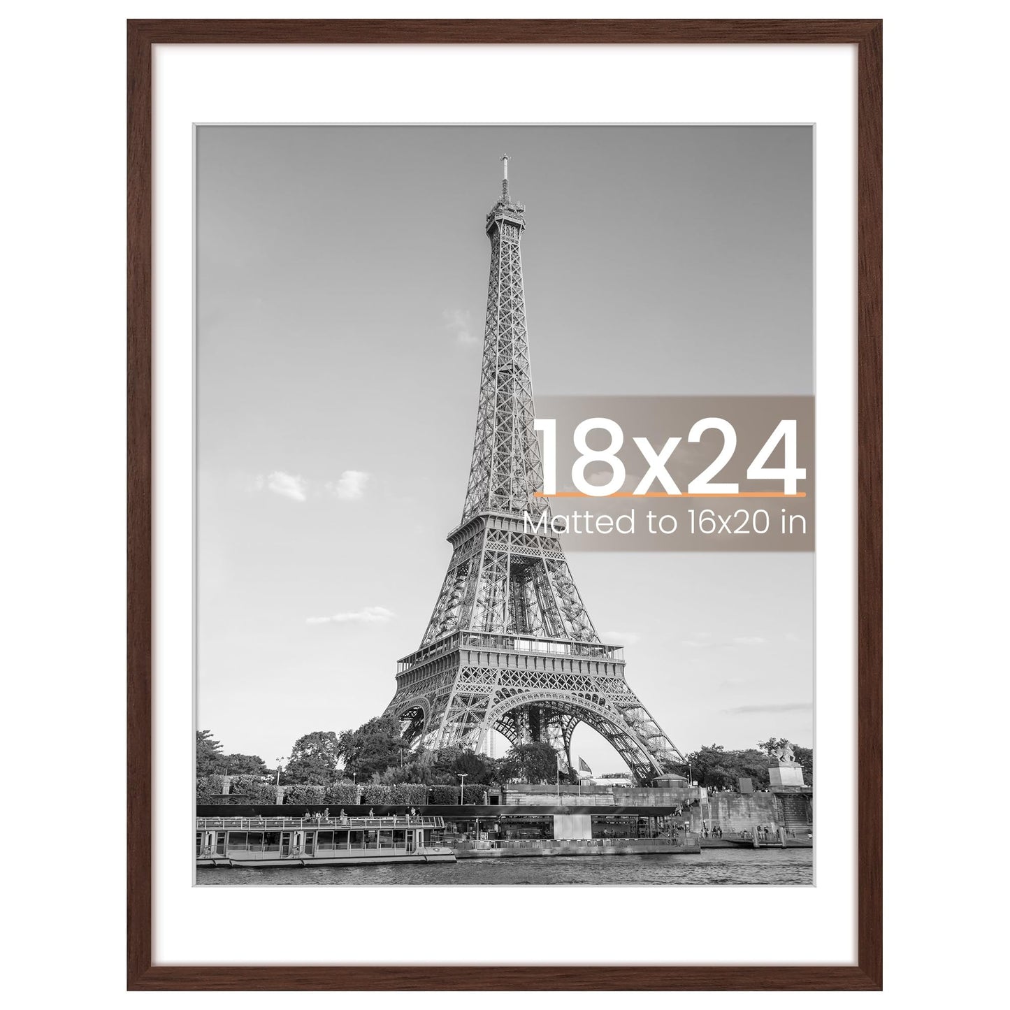 upsimples 8x10 Picture Frame, Display Pictures 5x7 with Mat or 8x10 Without Mat, Wall Hanging Photo Frame, Black, 1 Pack