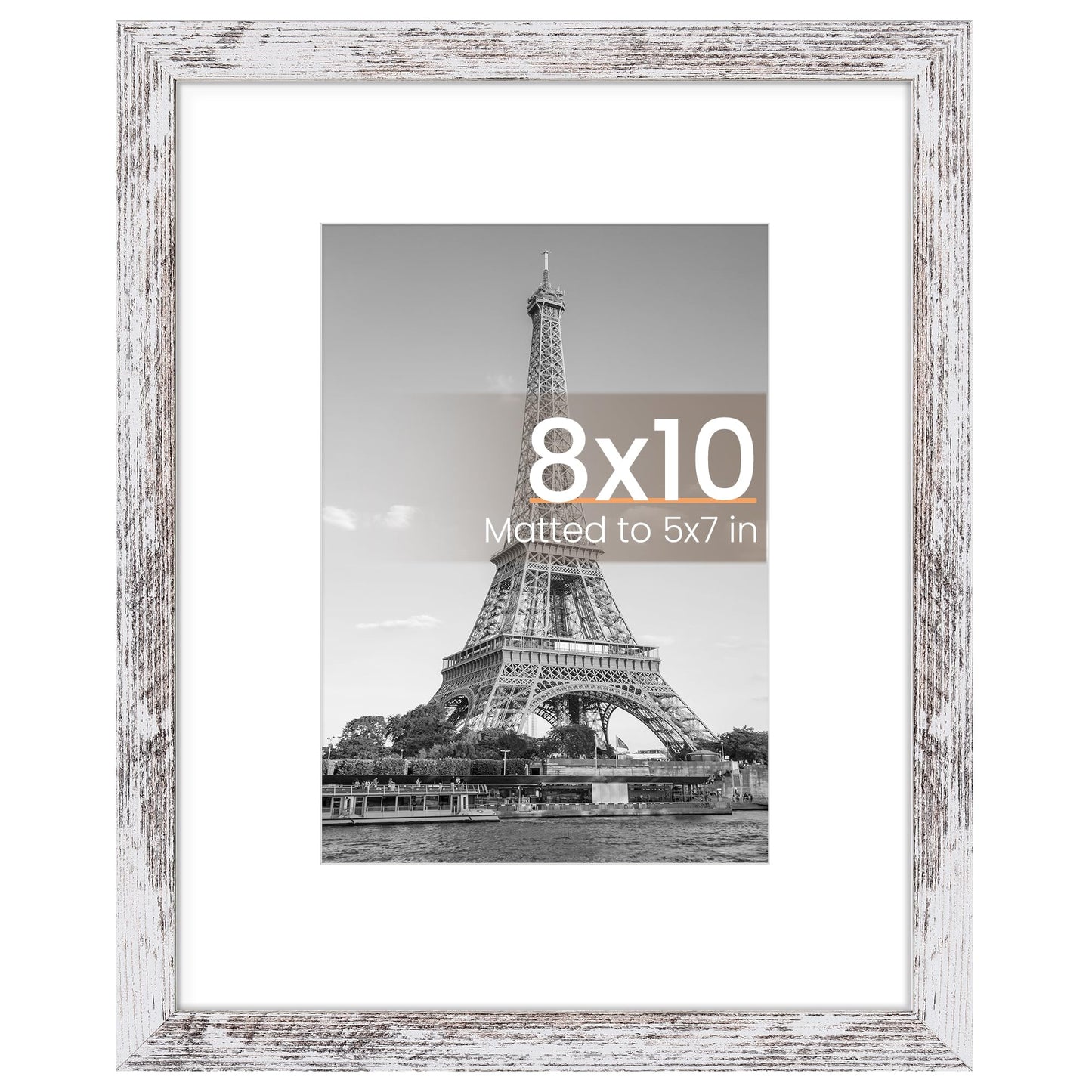 upsimples 8x10 Picture Frame, Display Pictures 5x7 with Mat or 8x10 Without Mat, Wall Hanging Photo Frame, Black, 1 Pack
