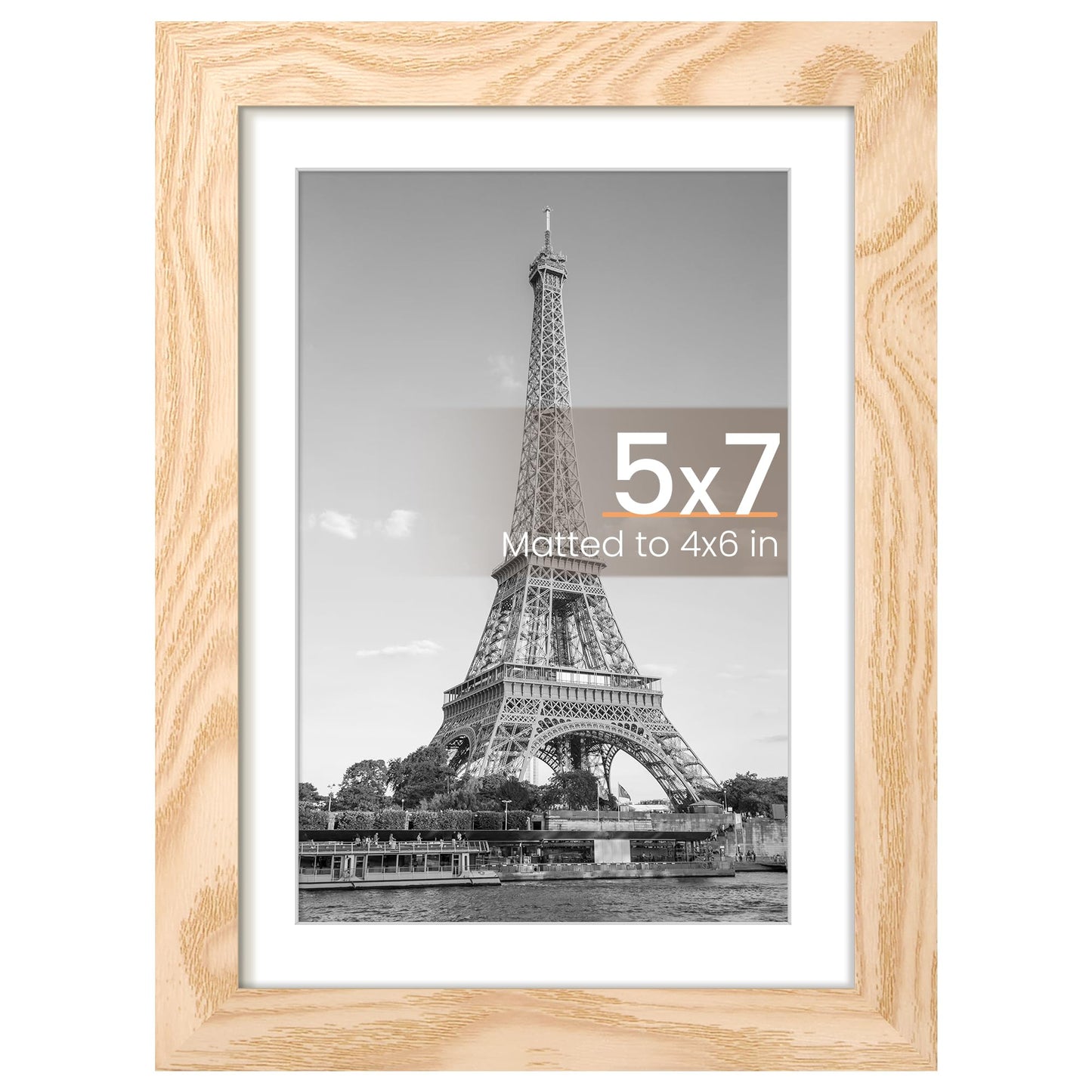 upsimples 8x10 Picture Frame, Display Pictures 5x7 with Mat or 8x10 Without Mat, Wall Hanging Photo Frame, Black, 1 Pack