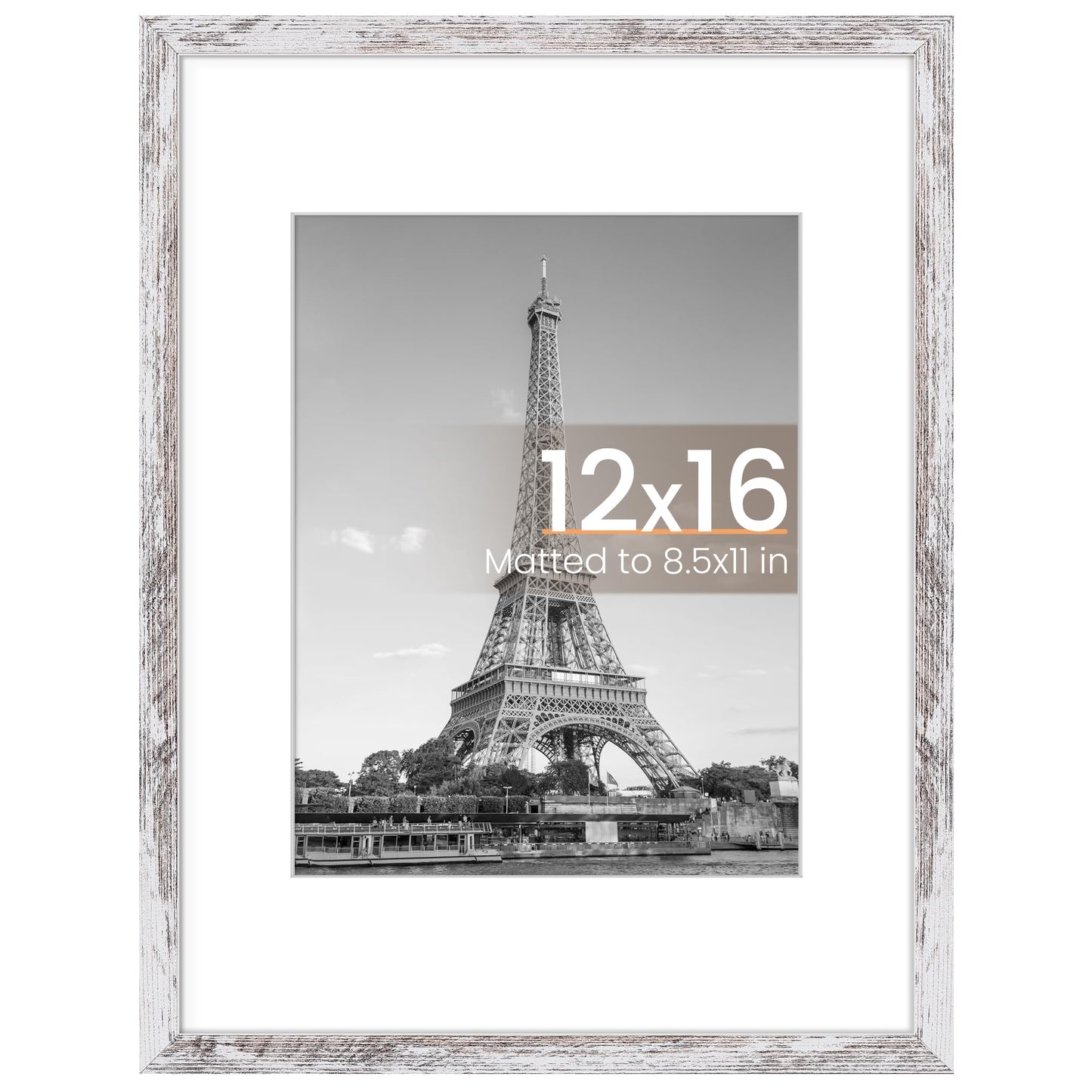 upsimples 8x10 Picture Frame, Display Pictures 5x7 with Mat or 8x10 Without Mat, Wall Hanging Photo Frame, Black, 1 Pack