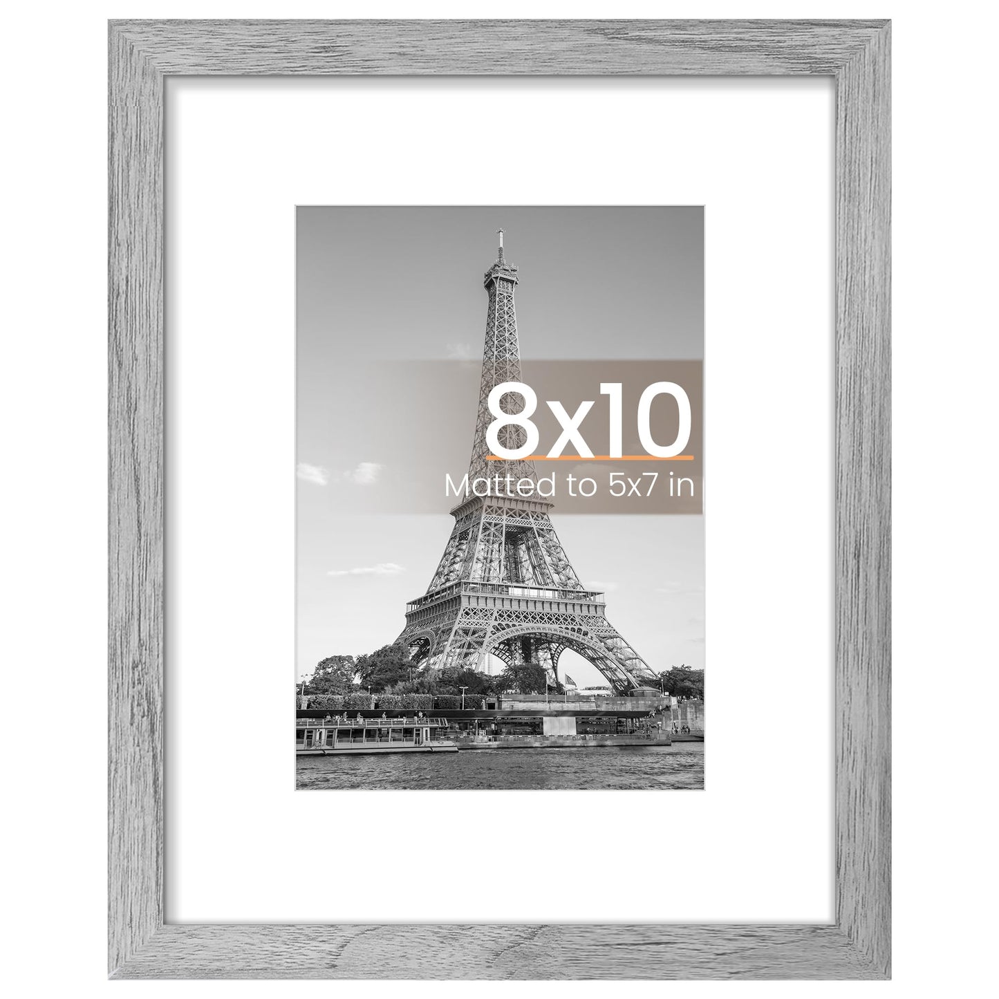 upsimples 8x10 Picture Frame, Display Pictures 5x7 with Mat or 8x10 Without Mat, Wall Hanging Photo Frame, Black, 1 Pack