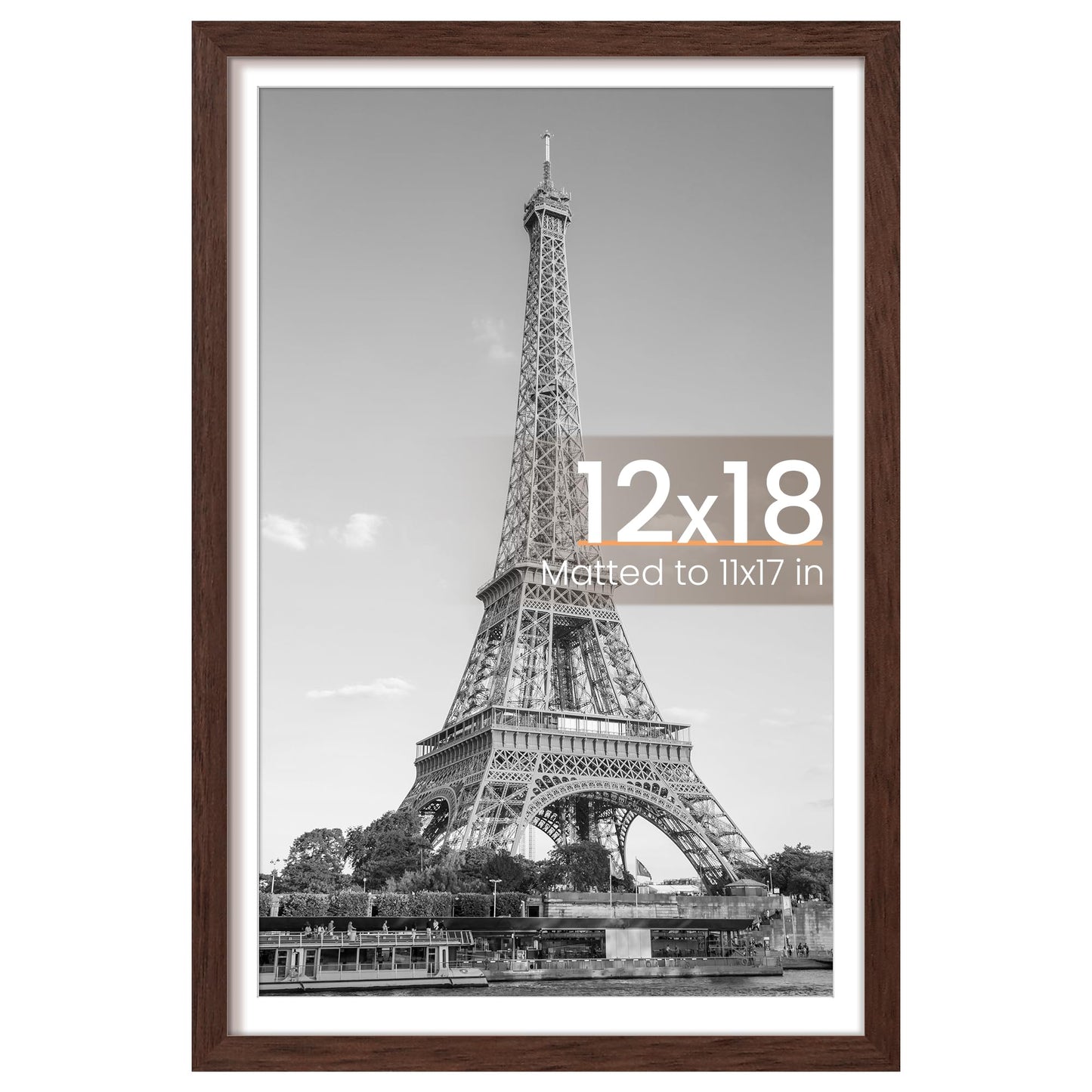 upsimples 8x10 Picture Frame, Display Pictures 5x7 with Mat or 8x10 Without Mat, Wall Hanging Photo Frame, Black, 1 Pack