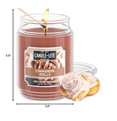 Candle-lite Scented Candles, Creamy Vanilla Swirl, 18 oz Jar, Proudly Poured in The USA, Aromatherapy Candle, Single-Wick with 110 Hours of Burn Time, Perfect for Creating a Relaxing Ambiance