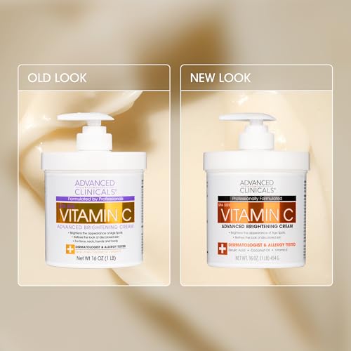 Advanced Clinicals Hyaluronic Acid Moisturizer Body Cream W/Vitamin E | Hydrating Cream & Body Lotion For Women & Men To Help Improve Look of Wrinkles, Dry Skin, Crepey Looking Skin, 16 Ounce