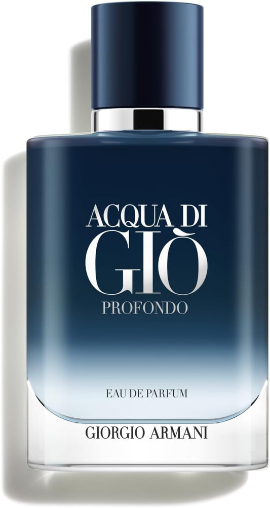 Armani Beauty - Acqua di Giò Profondo - Eau de Parfum - Cologne for Men - Fresh & Aromatic Men’s Fragrance - Mandarin, Lavender, Cedarwood Notes - 3.3 Fl Oz