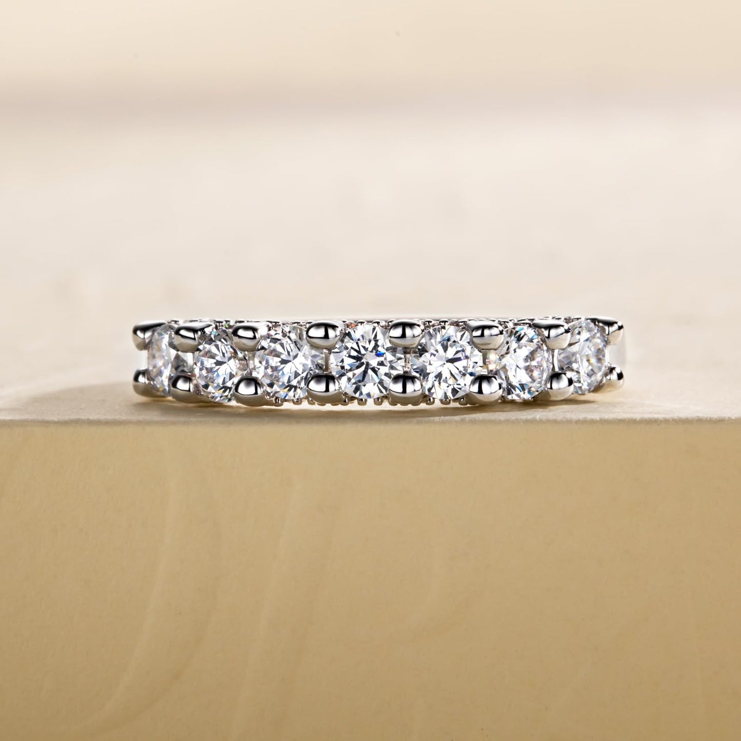 5.677CTTW Cubic Zirconia Wedding Band Set Eternity Rings 5A Grade CZ Bridal Set Engagement Anniversary Band Ring for Women
