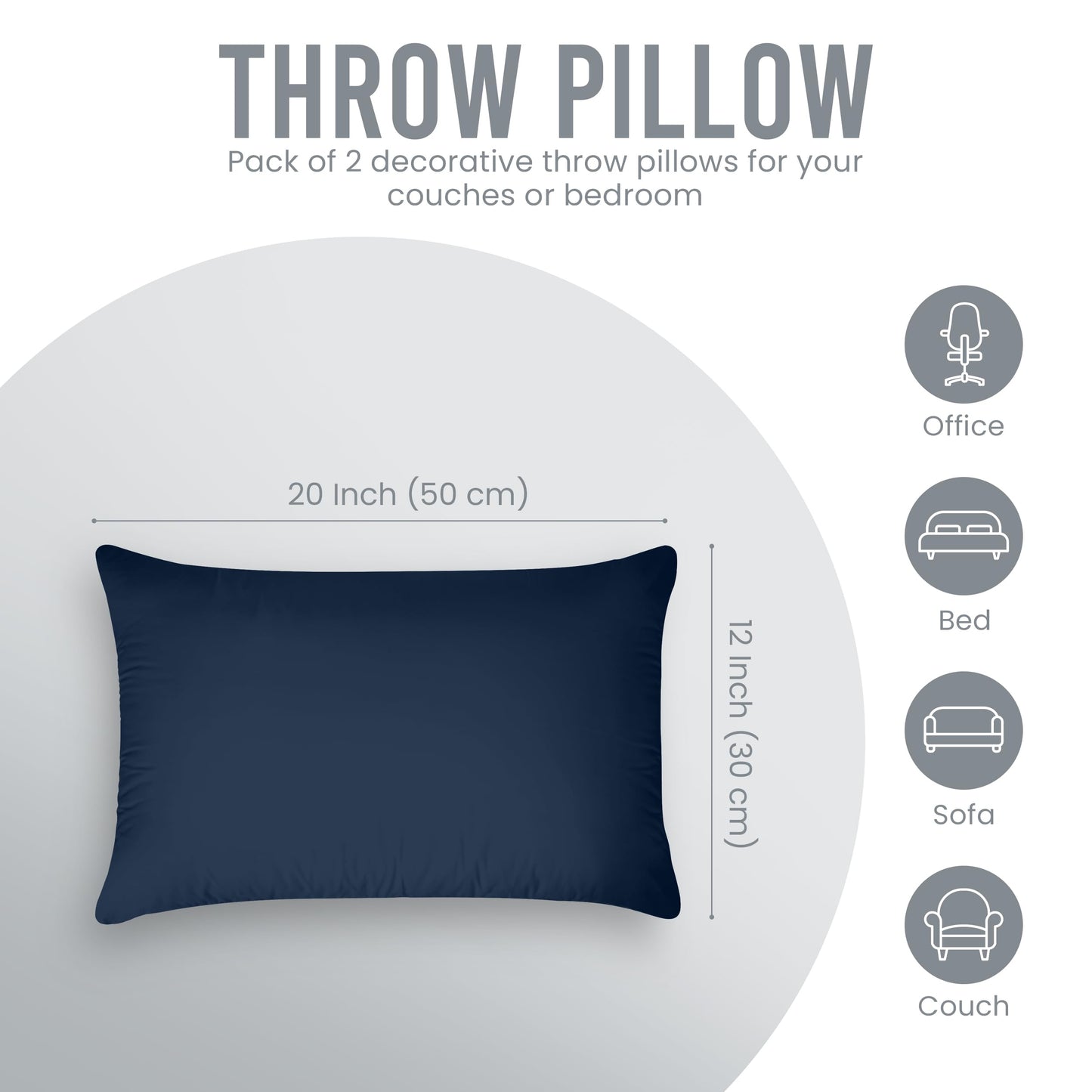 Utopia Bedding Throw Pillows Insert (Pack of 2, White) - 18 x 18 Inches Bed and Couch Pillows - Indoor Decorative Pillow
