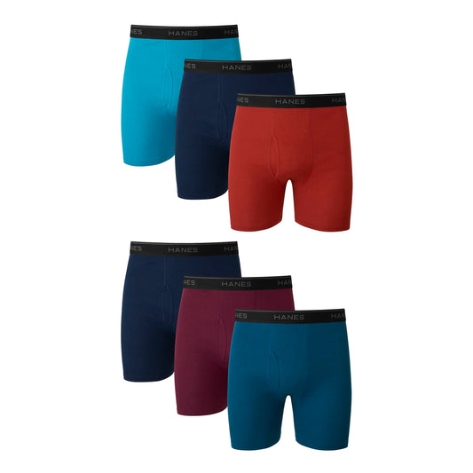 Hanes Men's Boxer Briefs, Cool Dri Moisture-Wicking Underwear, Cotton No-Ride-up for Men, Multi-Packs