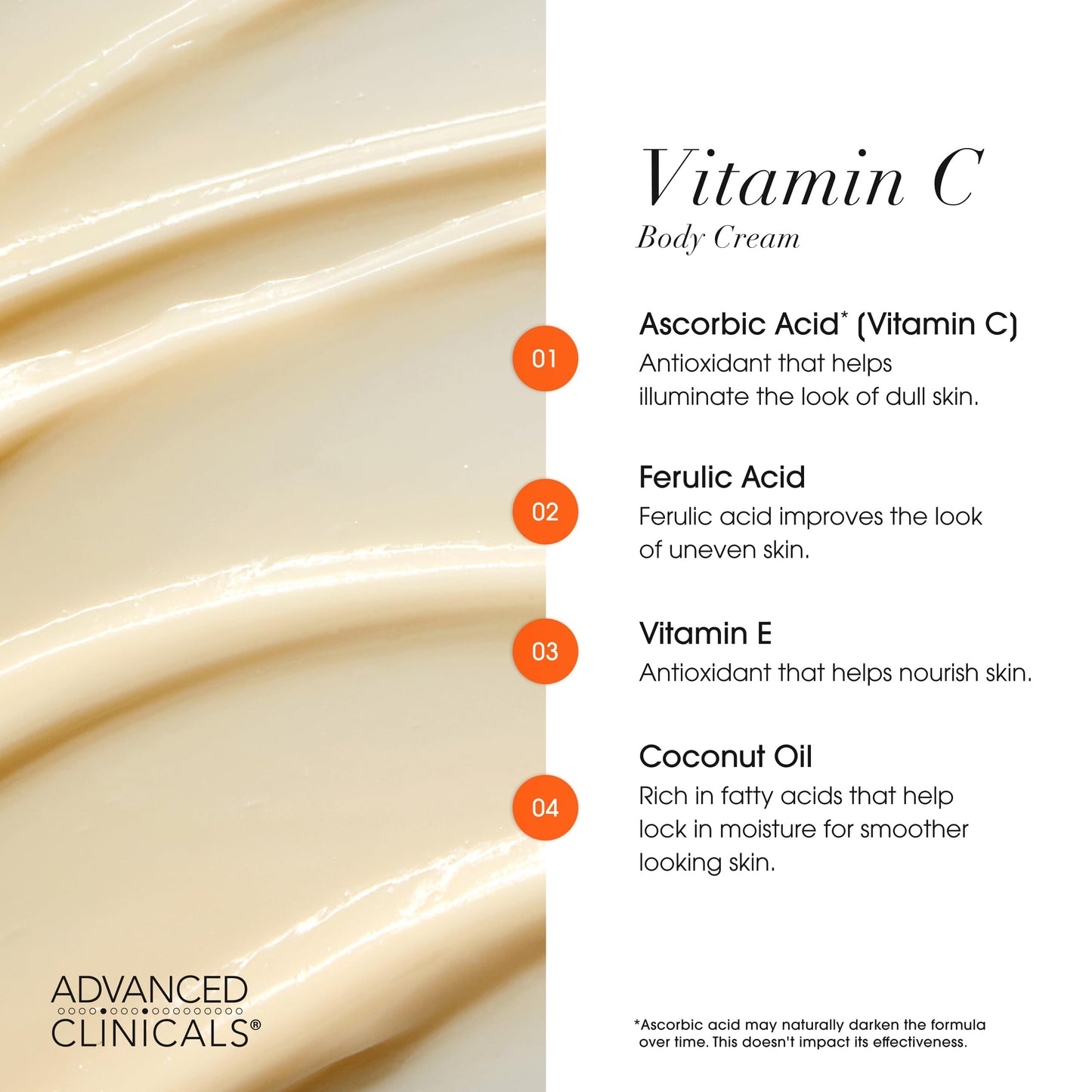 Advanced Clinicals Hyaluronic Acid Moisturizer Body Cream W/Vitamin E | Hydrating Cream & Body Lotion For Women & Men To Help Improve Look of Wrinkles, Dry Skin, Crepey Looking Skin, 16 Ounce
