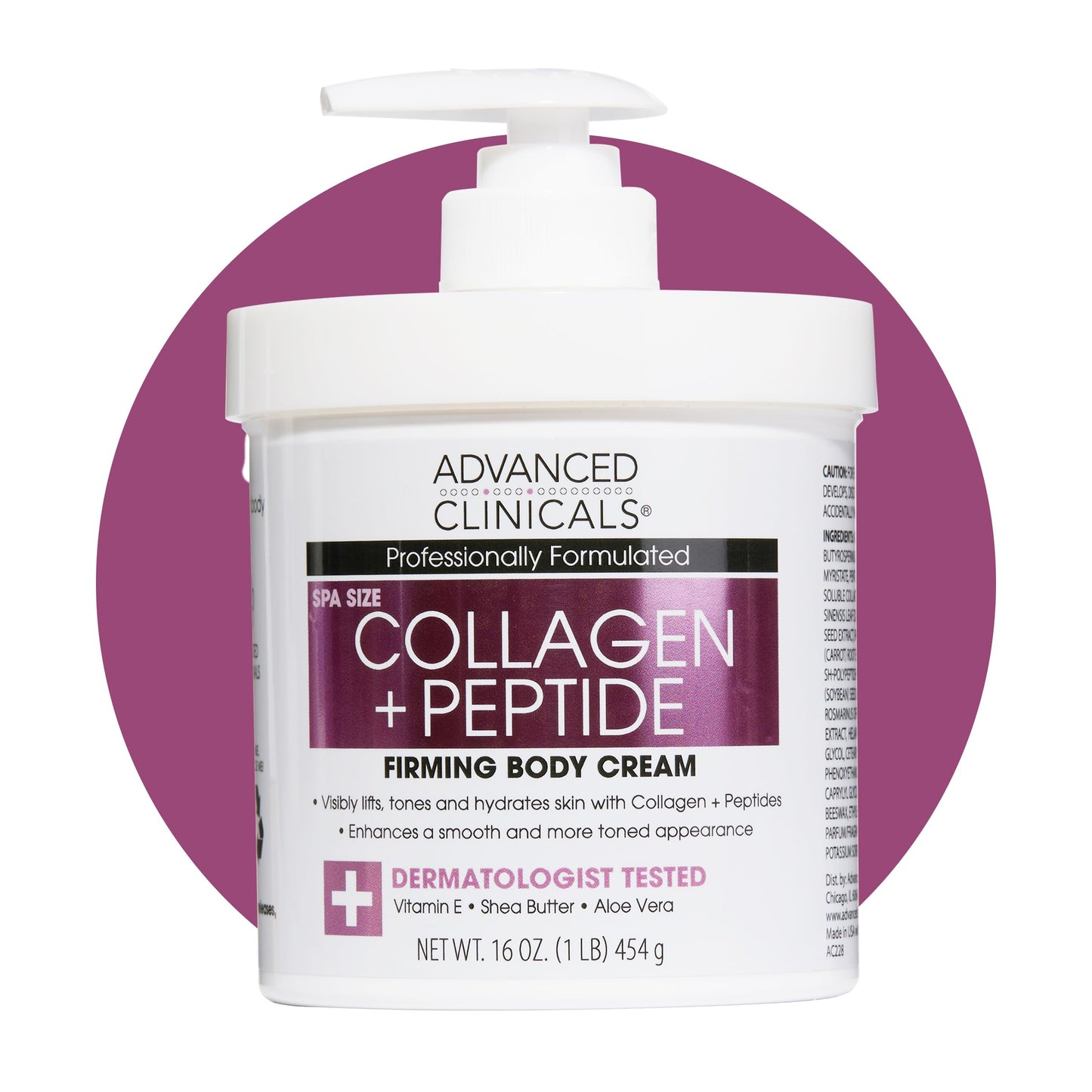 Advanced Clinicals Hyaluronic Acid Moisturizer Body Cream W/Vitamin E | Hydrating Cream & Body Lotion For Women & Men To Help Improve Look of Wrinkles, Dry Skin, Crepey Looking Skin, 16 Ounce