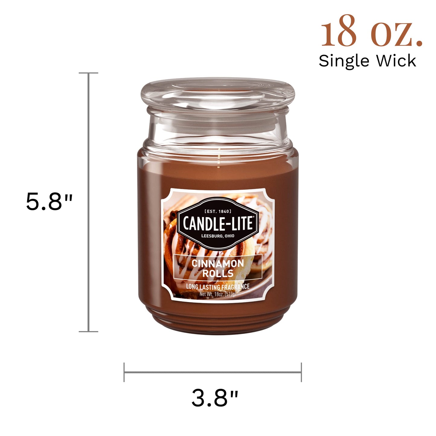 Candle-lite Scented Candles, Creamy Vanilla Swirl, 18 oz Jar, Proudly Poured in The USA, Aromatherapy Candle, Single-Wick with 110 Hours of Burn Time, Perfect for Creating a Relaxing Ambiance